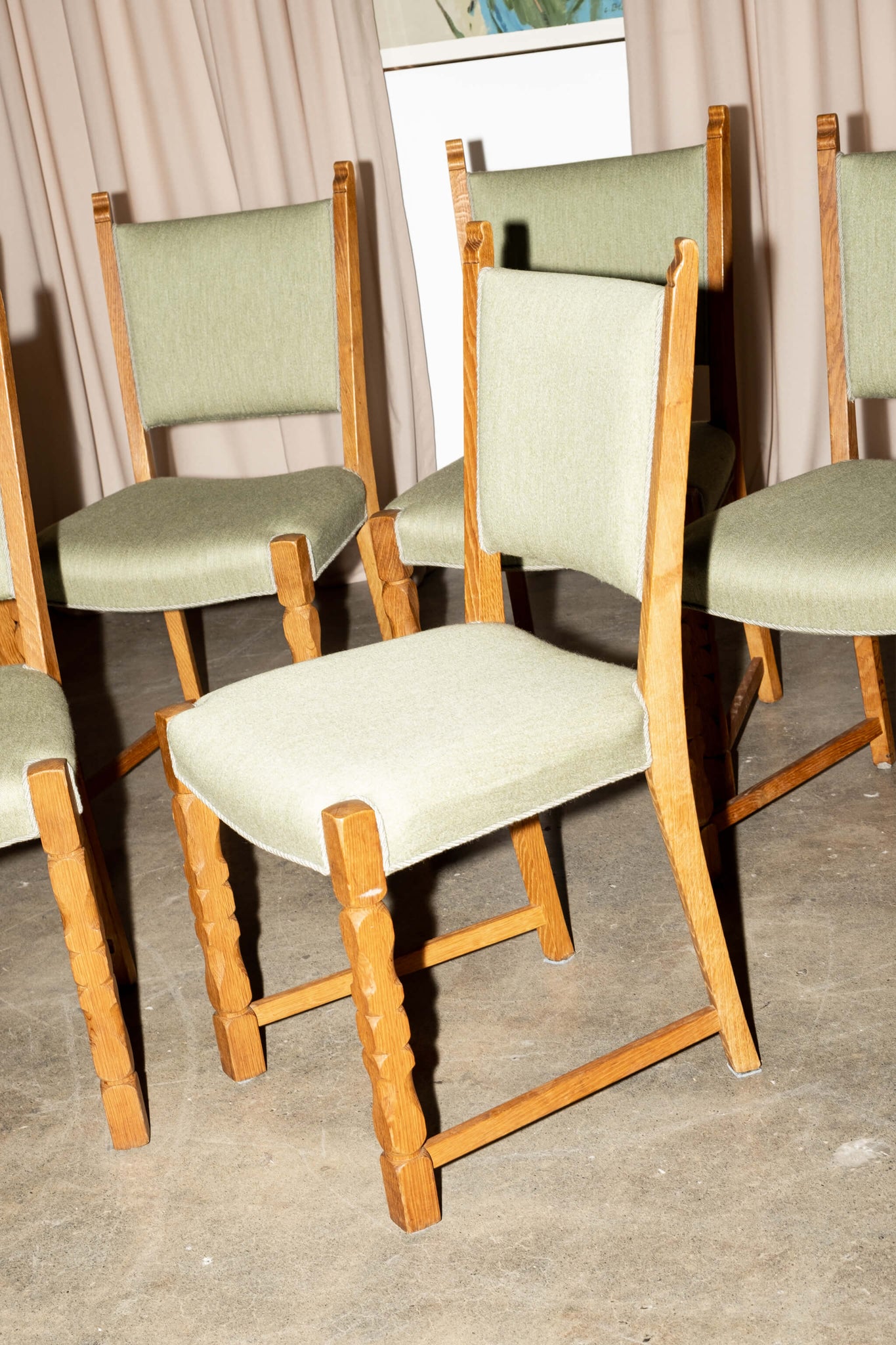 Bonne Choice - Danish Oak chair set 2 x6