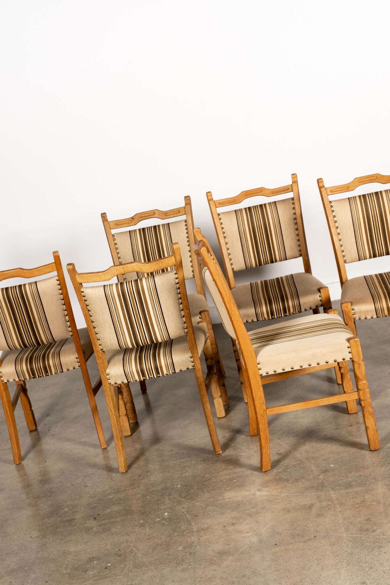 Bonne Choice - Danish oak chair set 1 x6