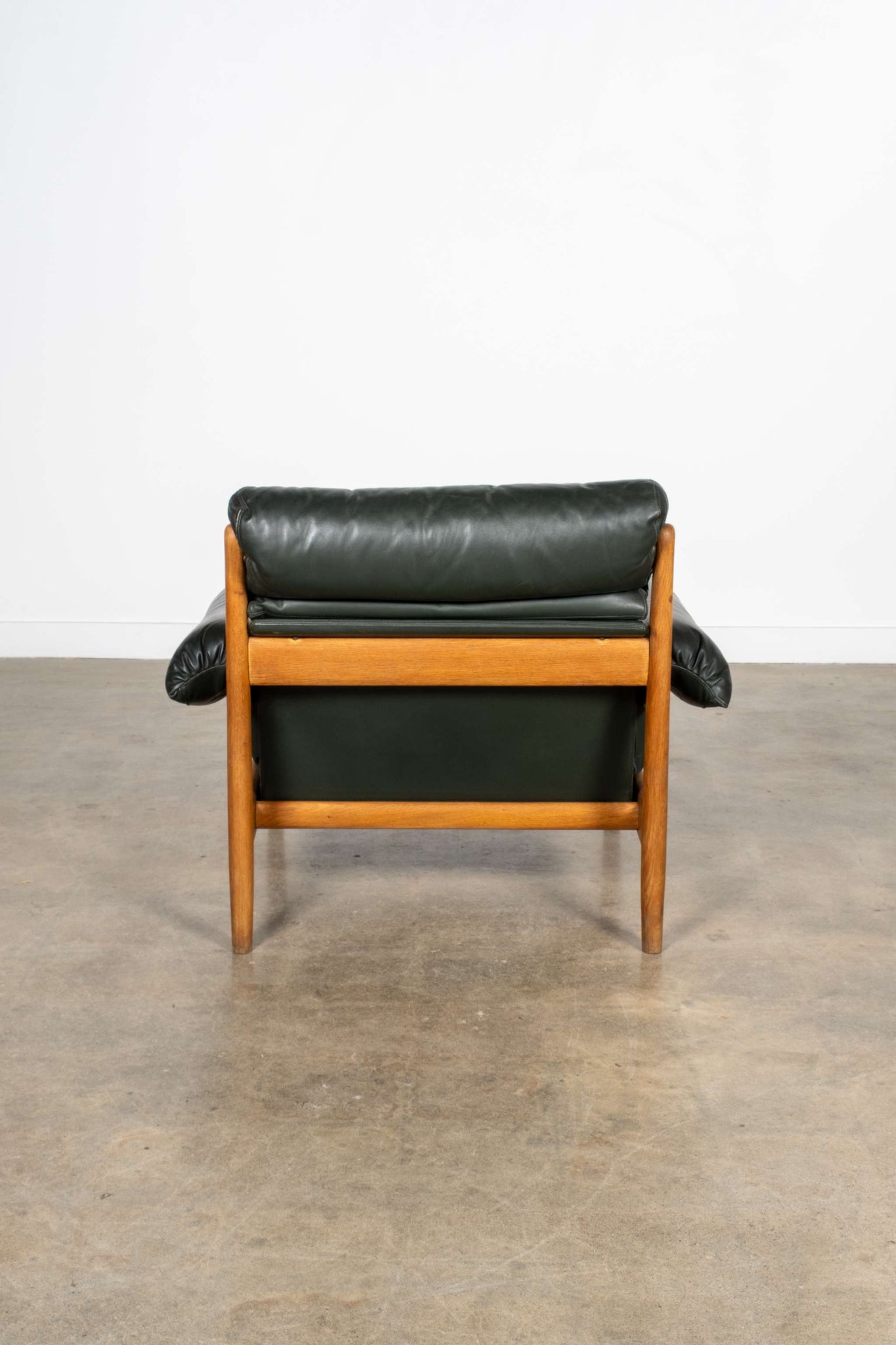 Dark Green Leather Lounge Chair