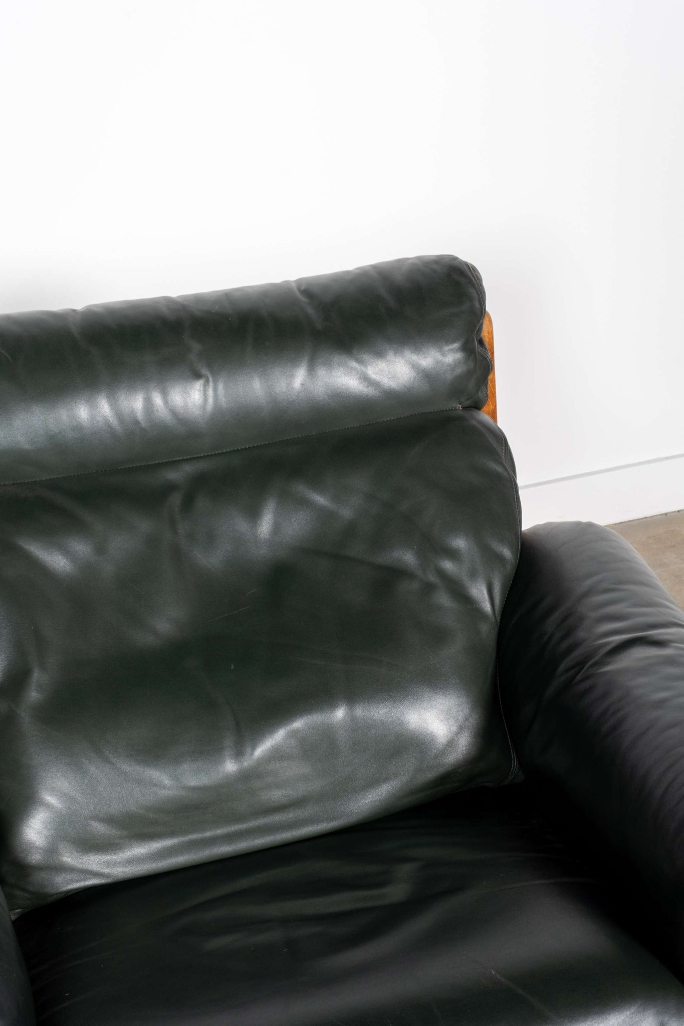 Dark Green Leather Lounge Chair