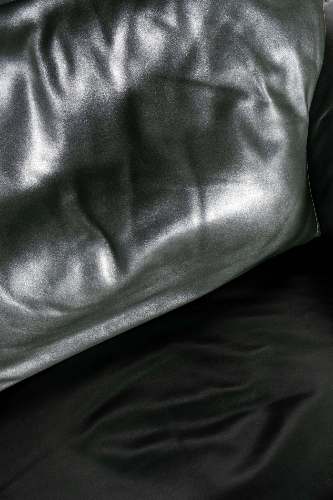 Dark Green Leather Lounge Chair