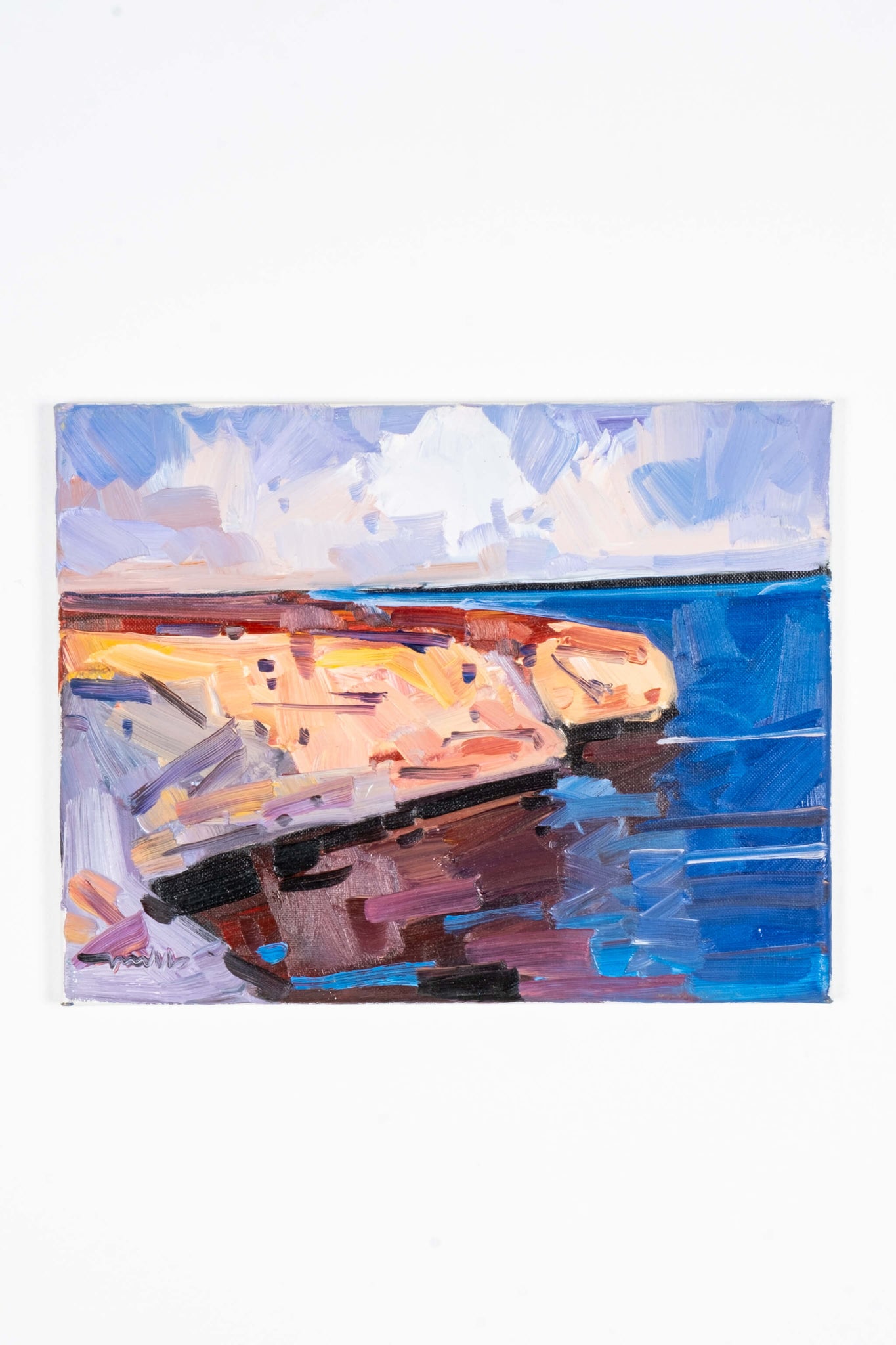 'Harbor Light', Abstract Oil Painting on Canvas