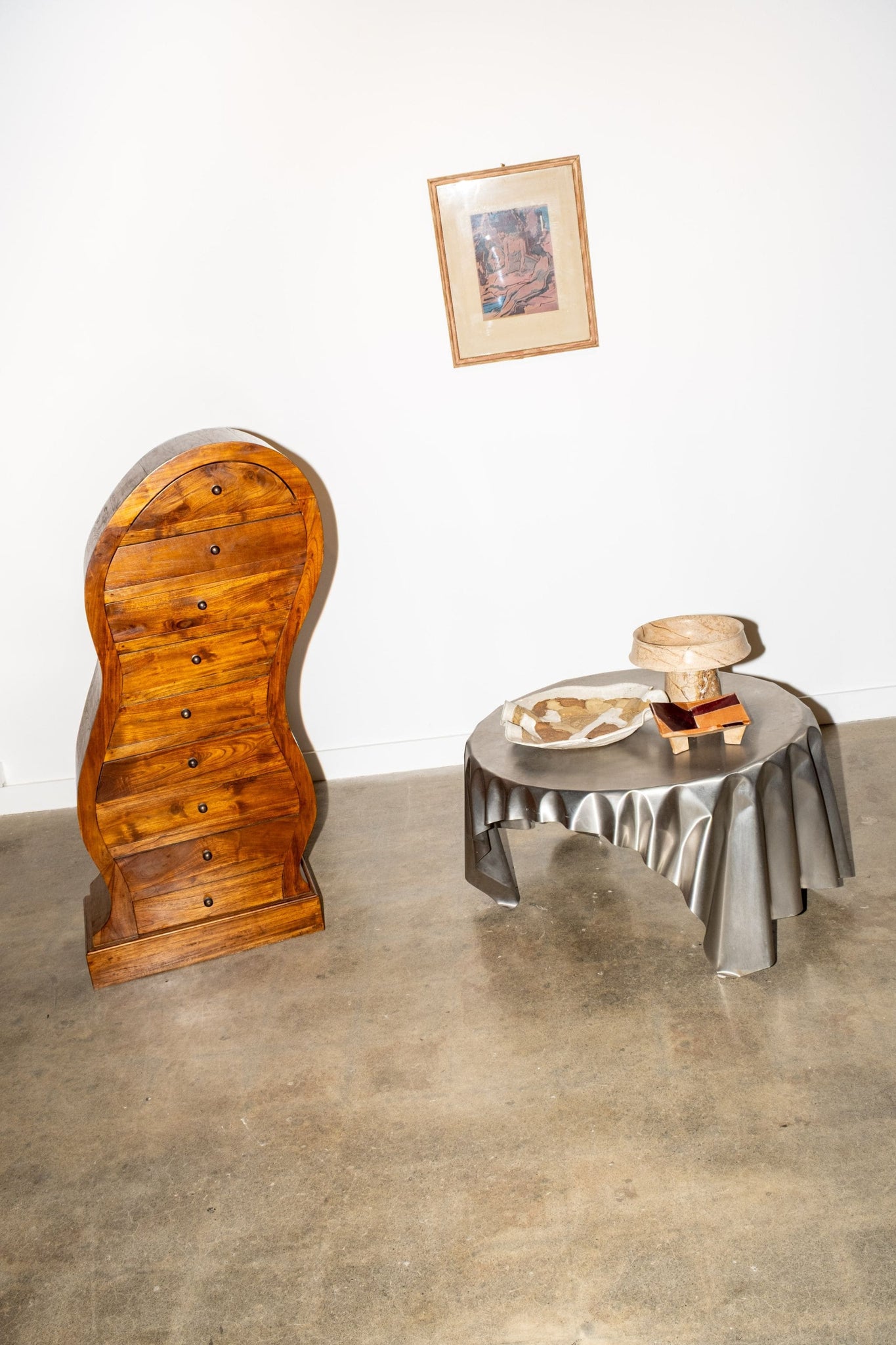 Vintage Draped Metal 'Bottle Cap' Coffee Table | Bonne Choice