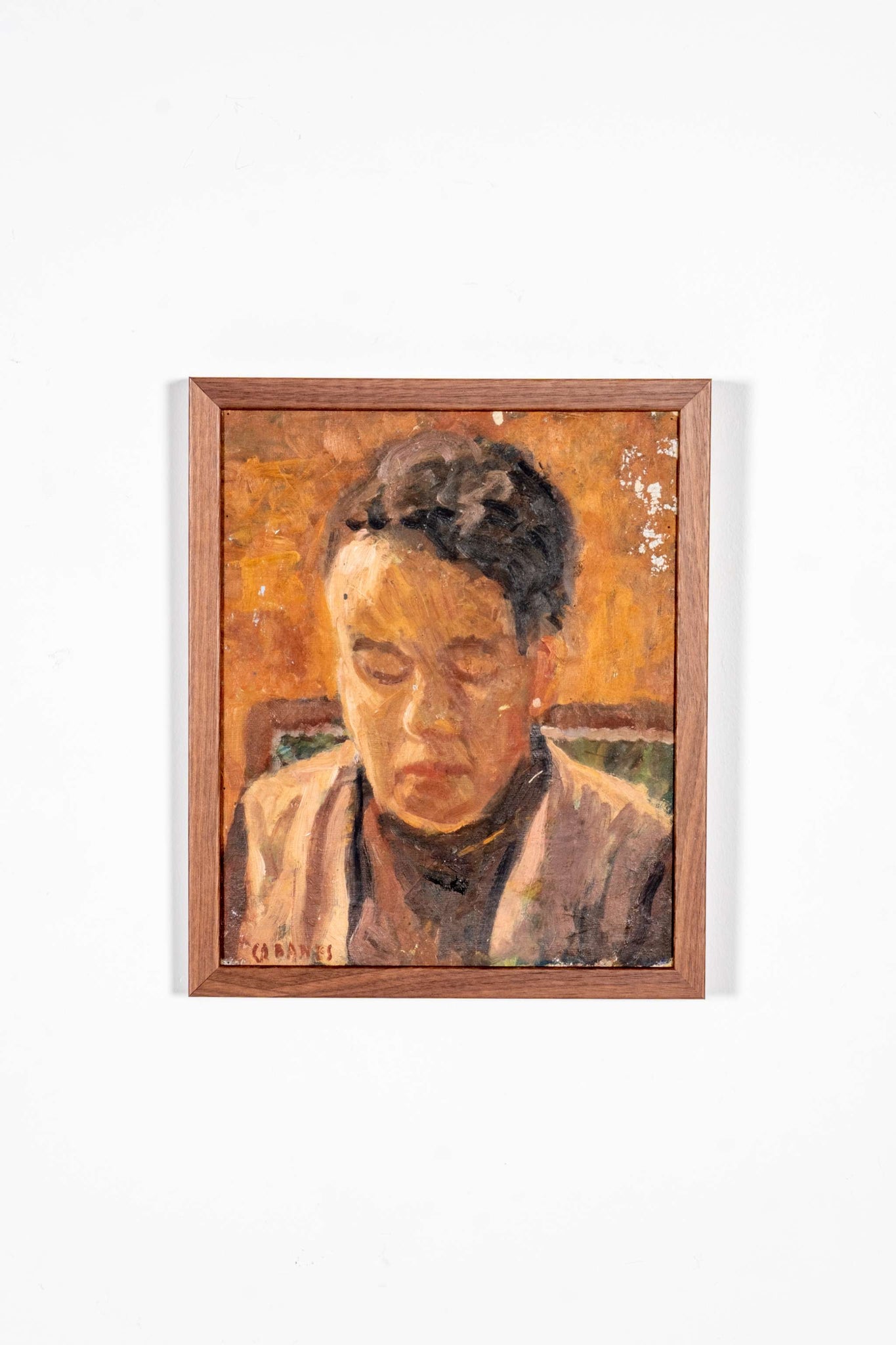 Framed Portrait of a Solemn Sitter