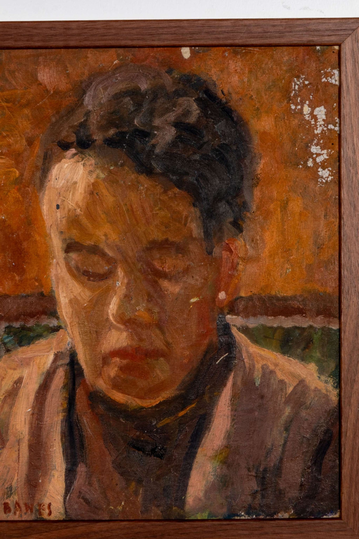 Framed Portrait of a Solemn Sitter