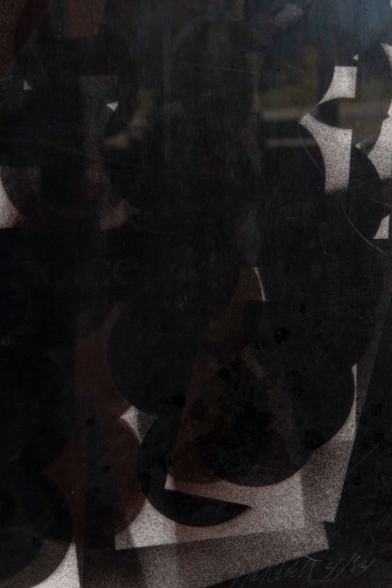 Framed Spray Painted Abstract, Bubble