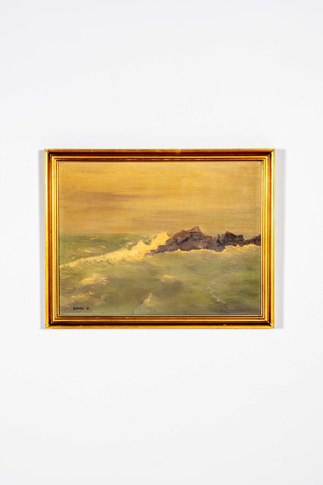 Stormy Seascape Painting (1961)