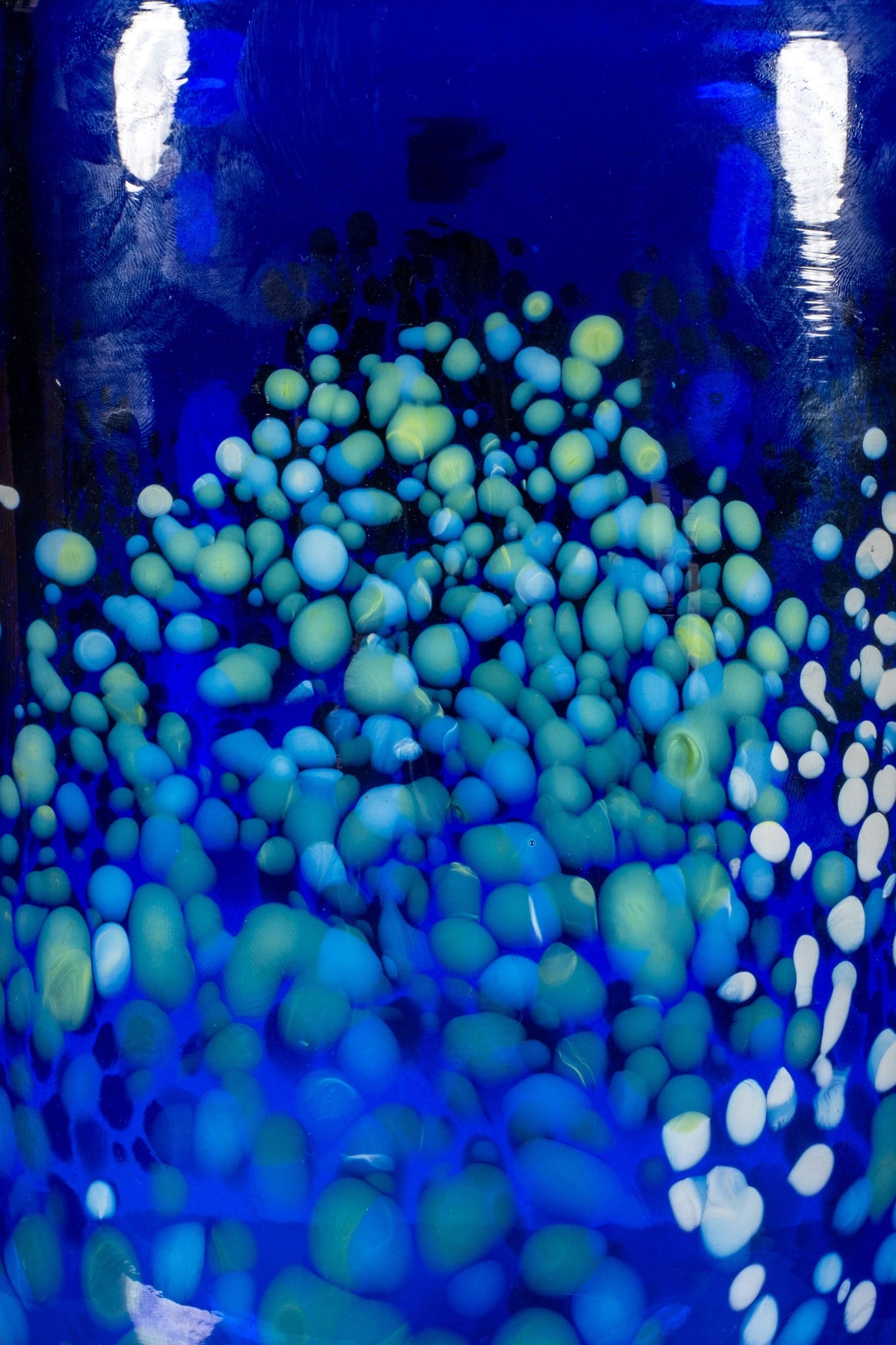 Vintage Glass Art Vase, Blue Speckle on Blue | Bonne Choice