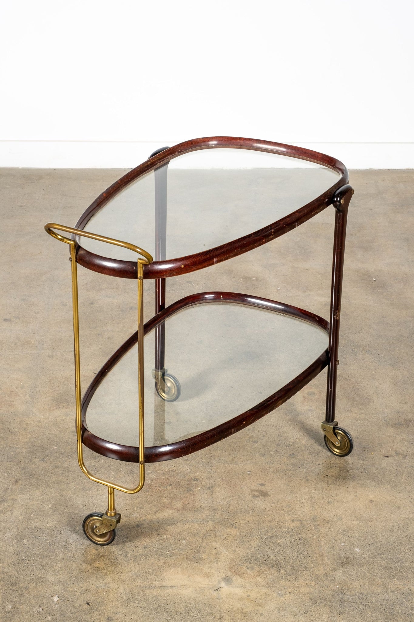 Glass, Brass and Wood Trolley | Bonne Choice