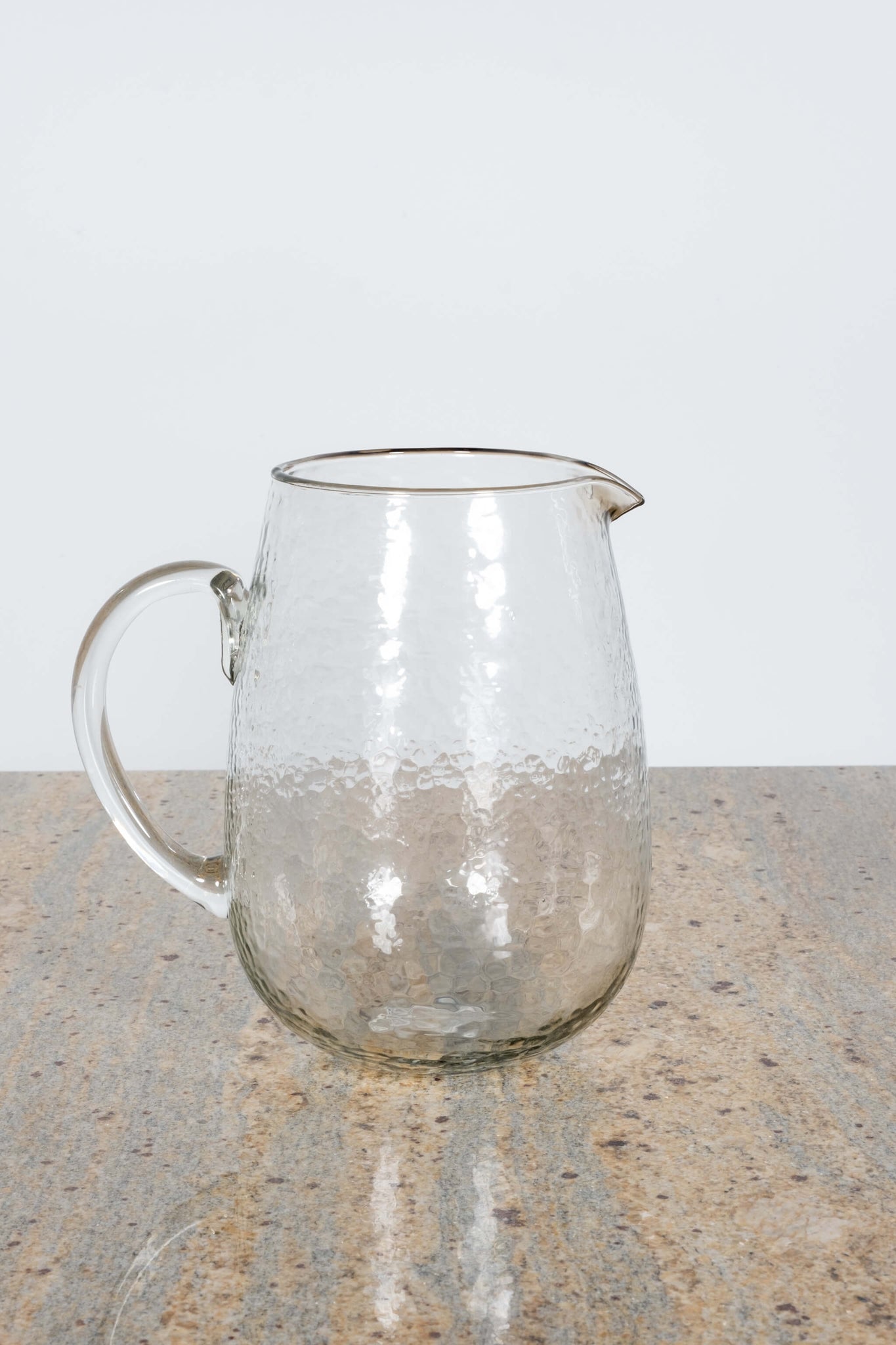 Chehoma Hammered Glass Pitcher with Handle