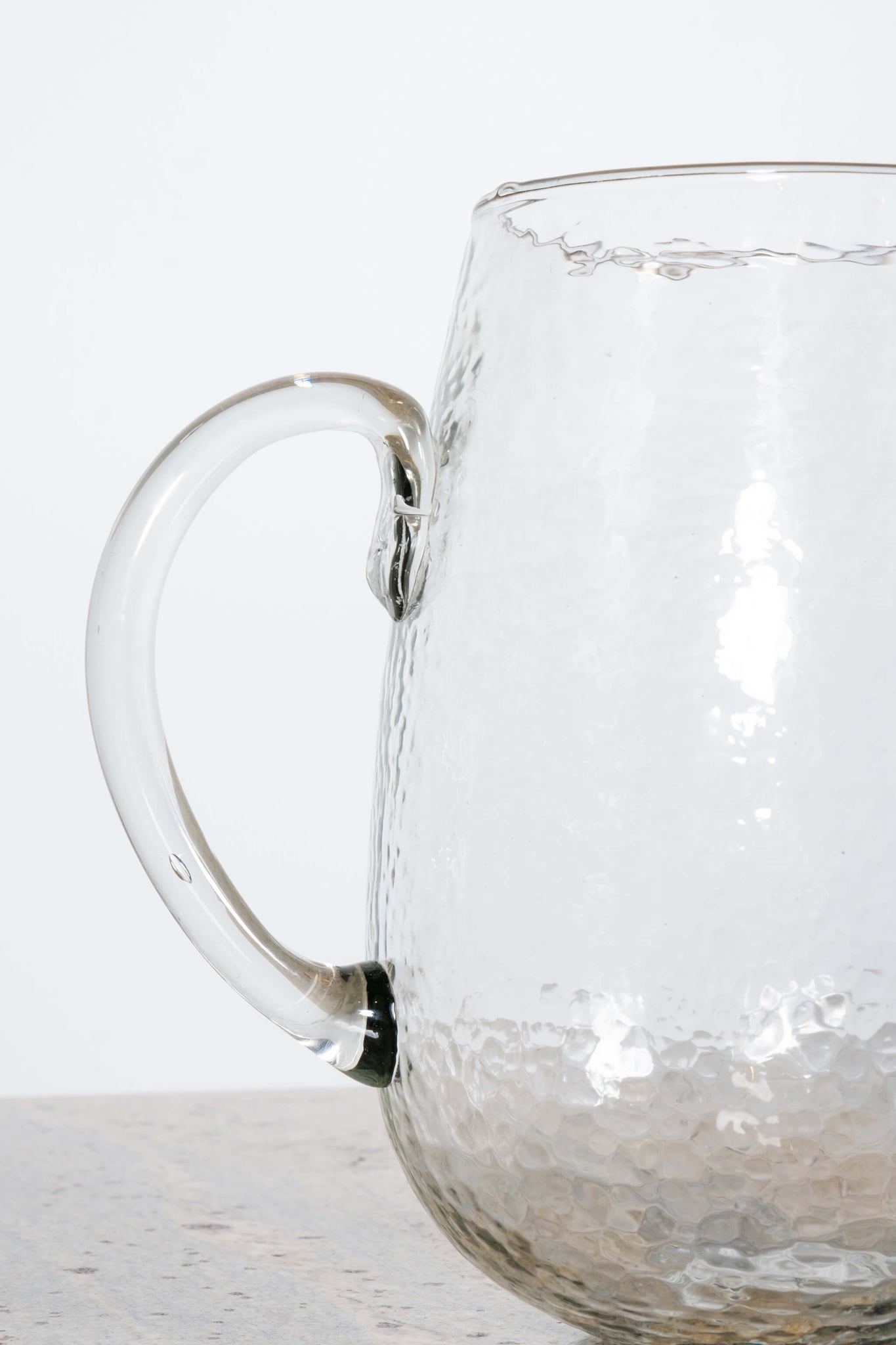 Chehoma Hammered Glass Pitcher with Handle