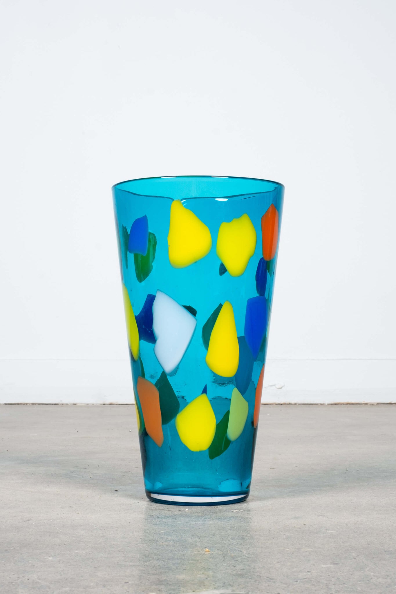 Glass Vase with Colourful Inlay