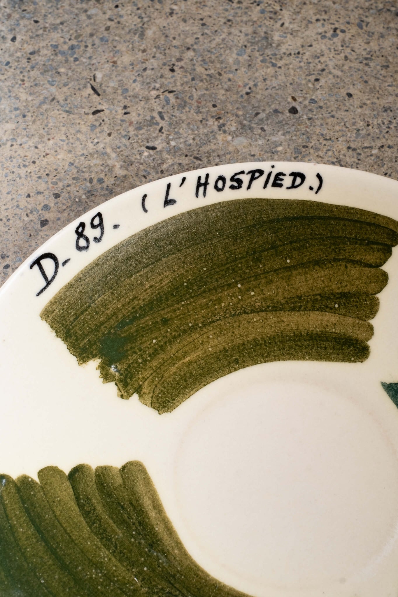 Vintage Ceramic Glaze Testing Plate No. 1, close up