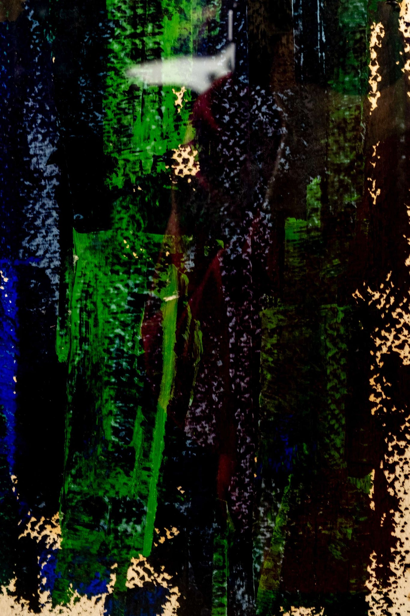 Green, Blue and Black Print