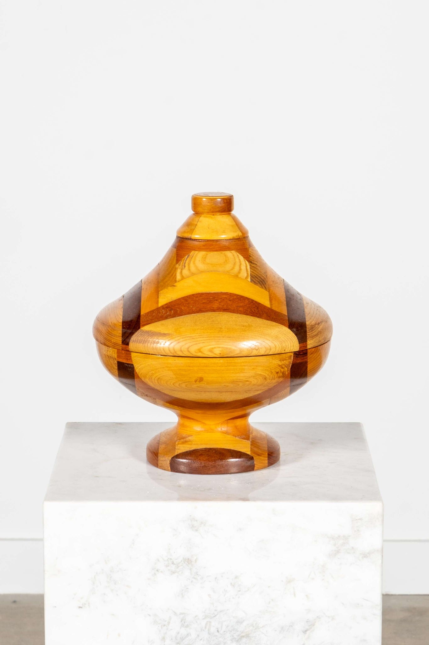 Handcrafted Lidded Wood Pot