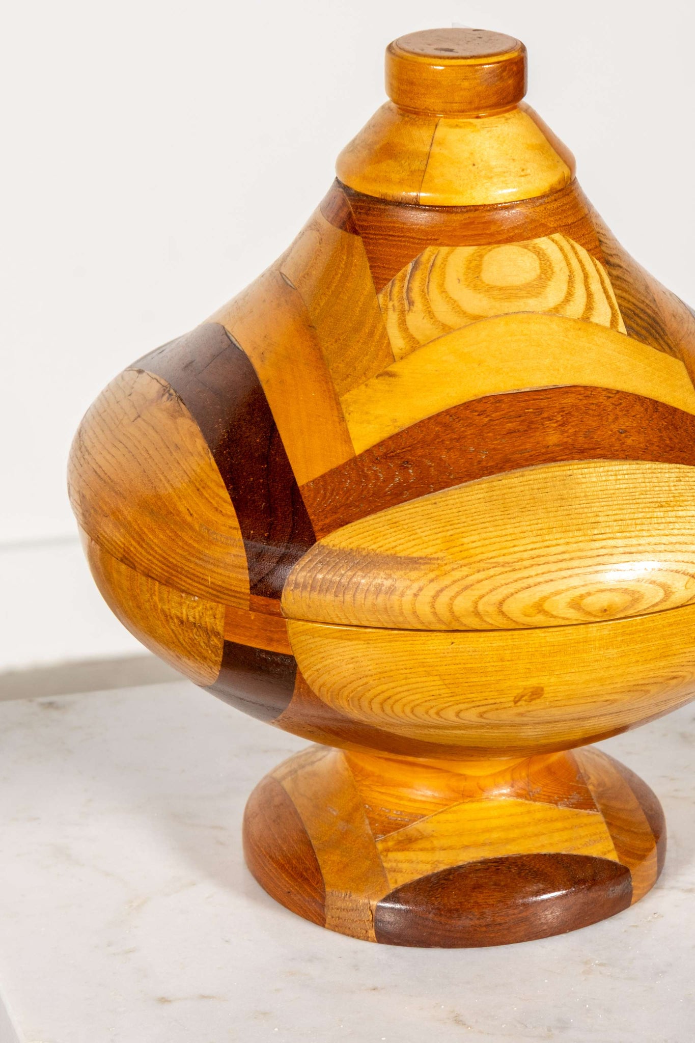 Handcrafted Lidded Wood Pot