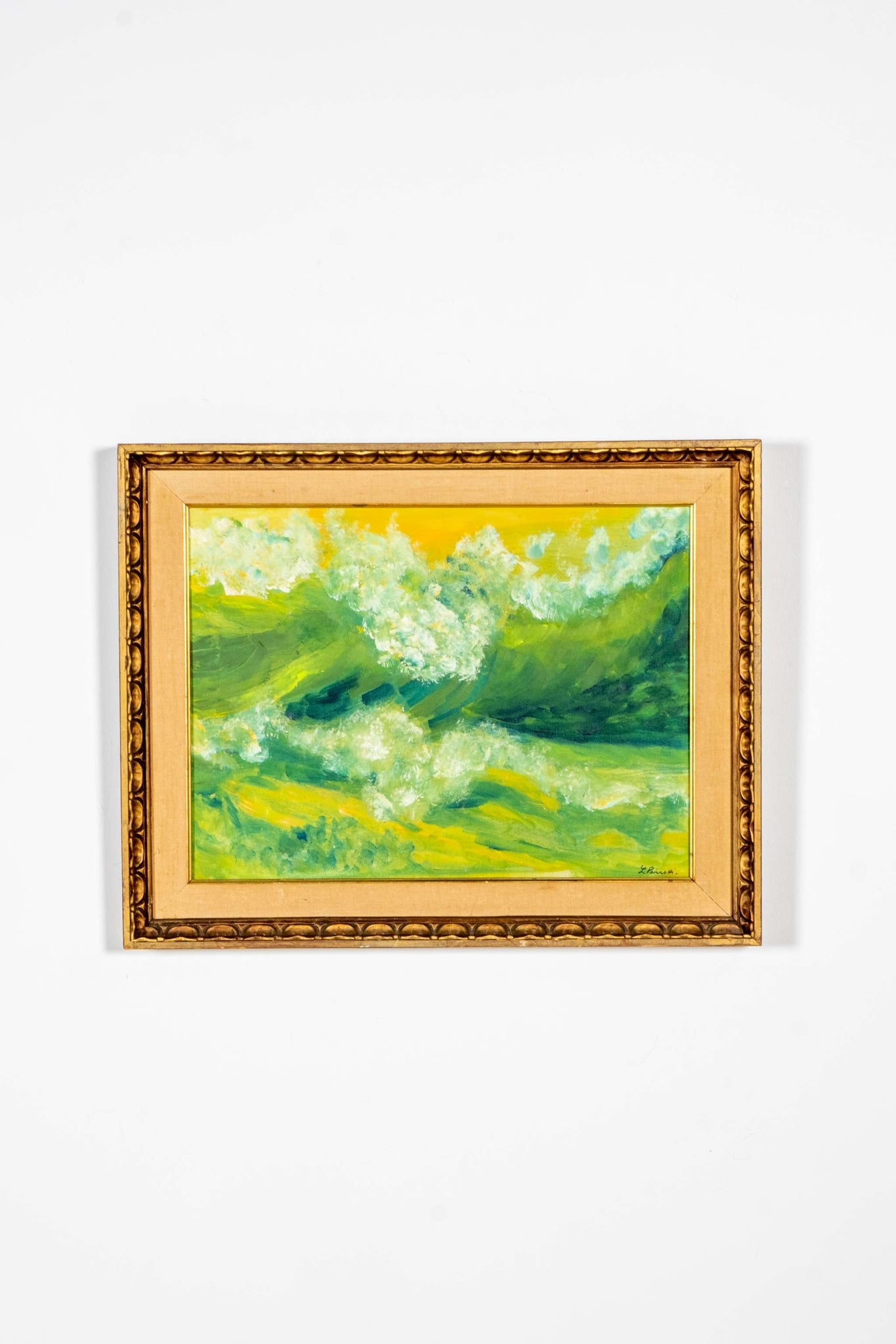 "Eternal Waves", Impressionist Seascape with Wood Frame