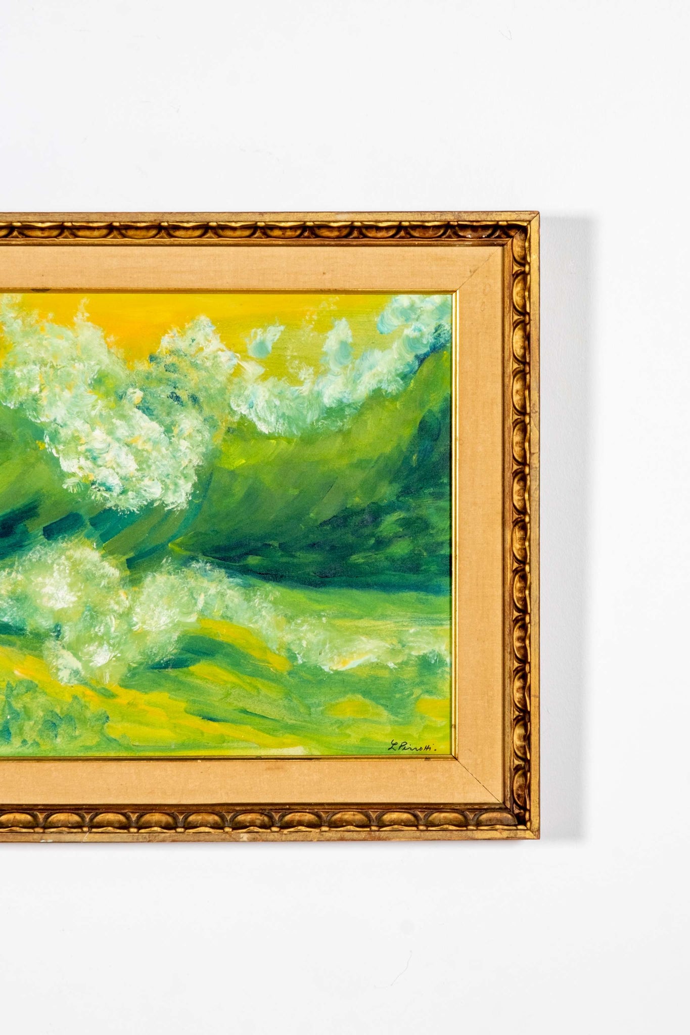 "Eternal Waves", Impressionist Seascape with Wood Frame