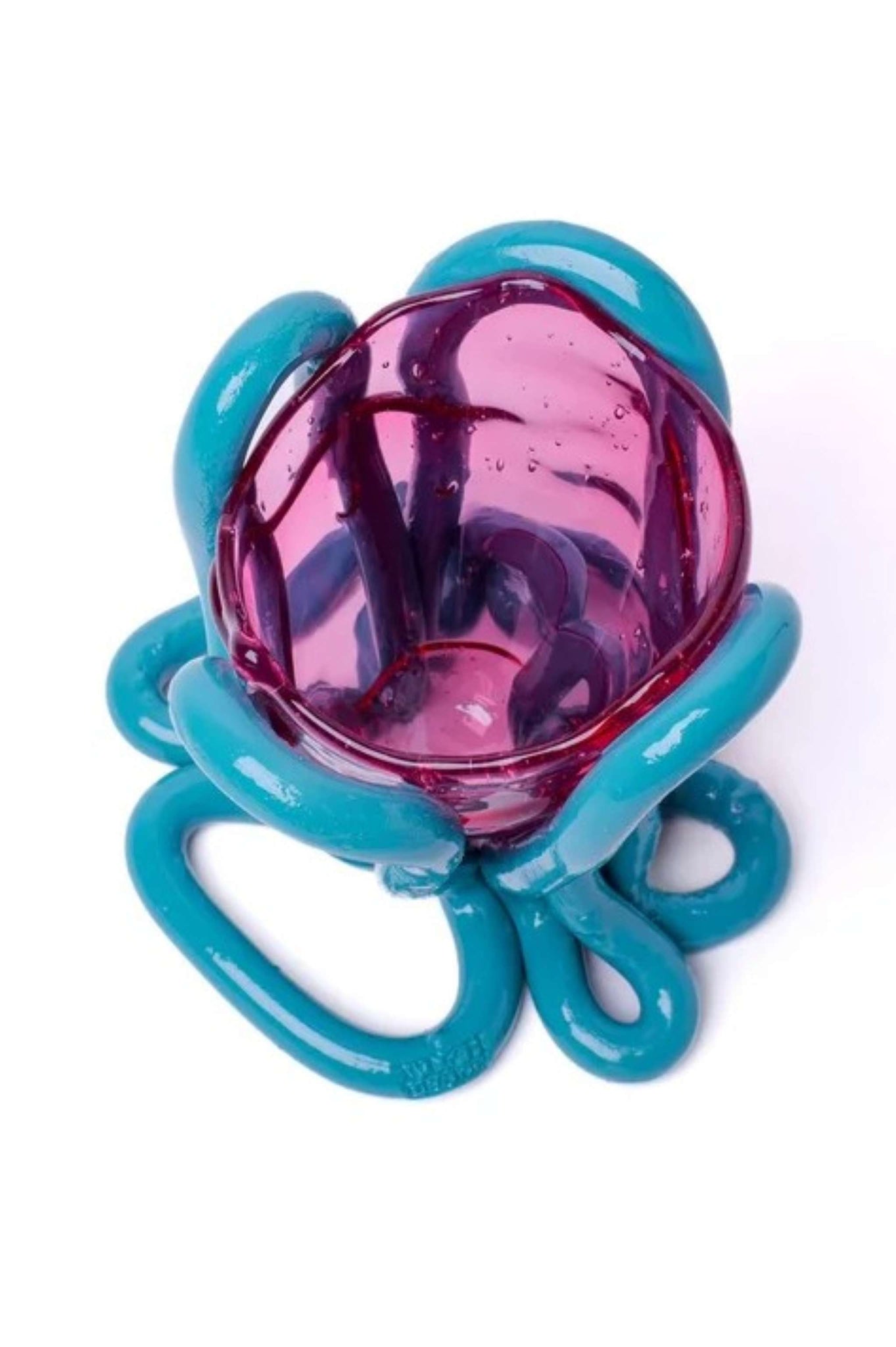 Indian Summer Vase (XS), Clear Light Fuscia and Matte Aqua