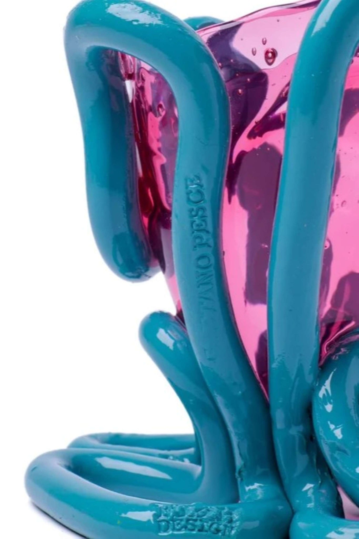 Indian Summer Vase (XS), Clear Light Fuscia and Matte Aqua
