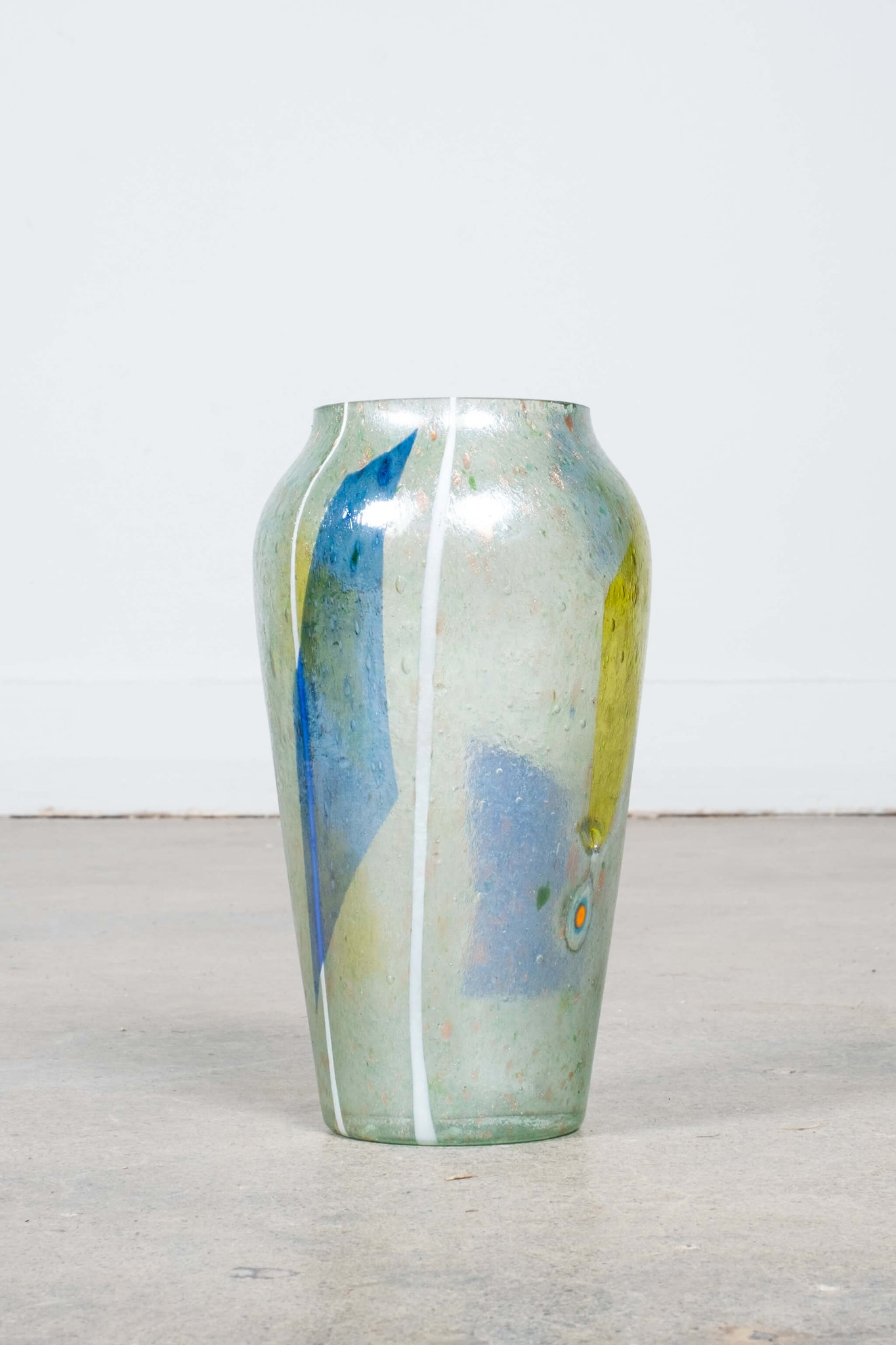 Vintage Italian Iridescent Glass Vase, front view