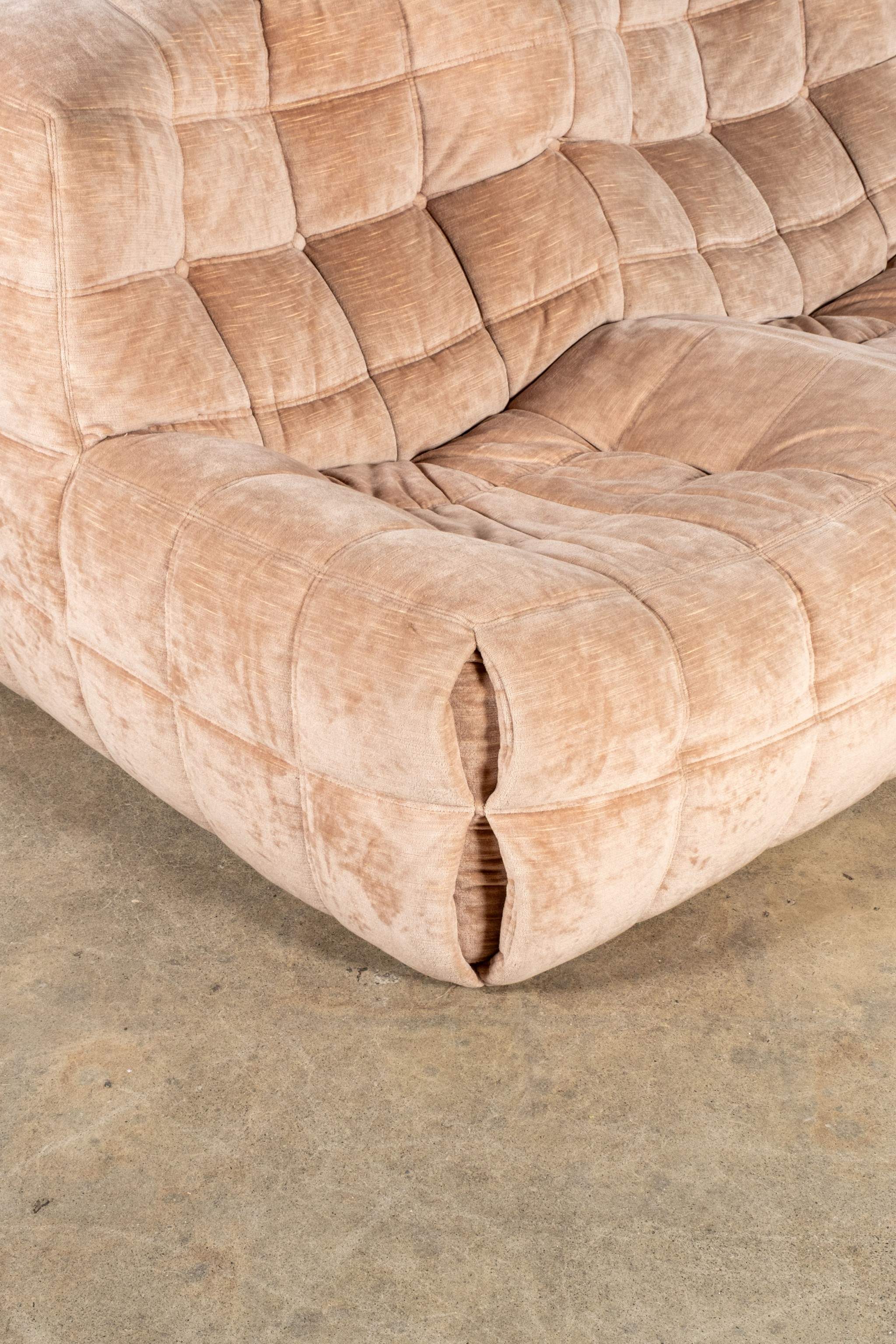 Ligne Roset Kashima 3-Seater Sofa in Velvet by Michel Ducaroy