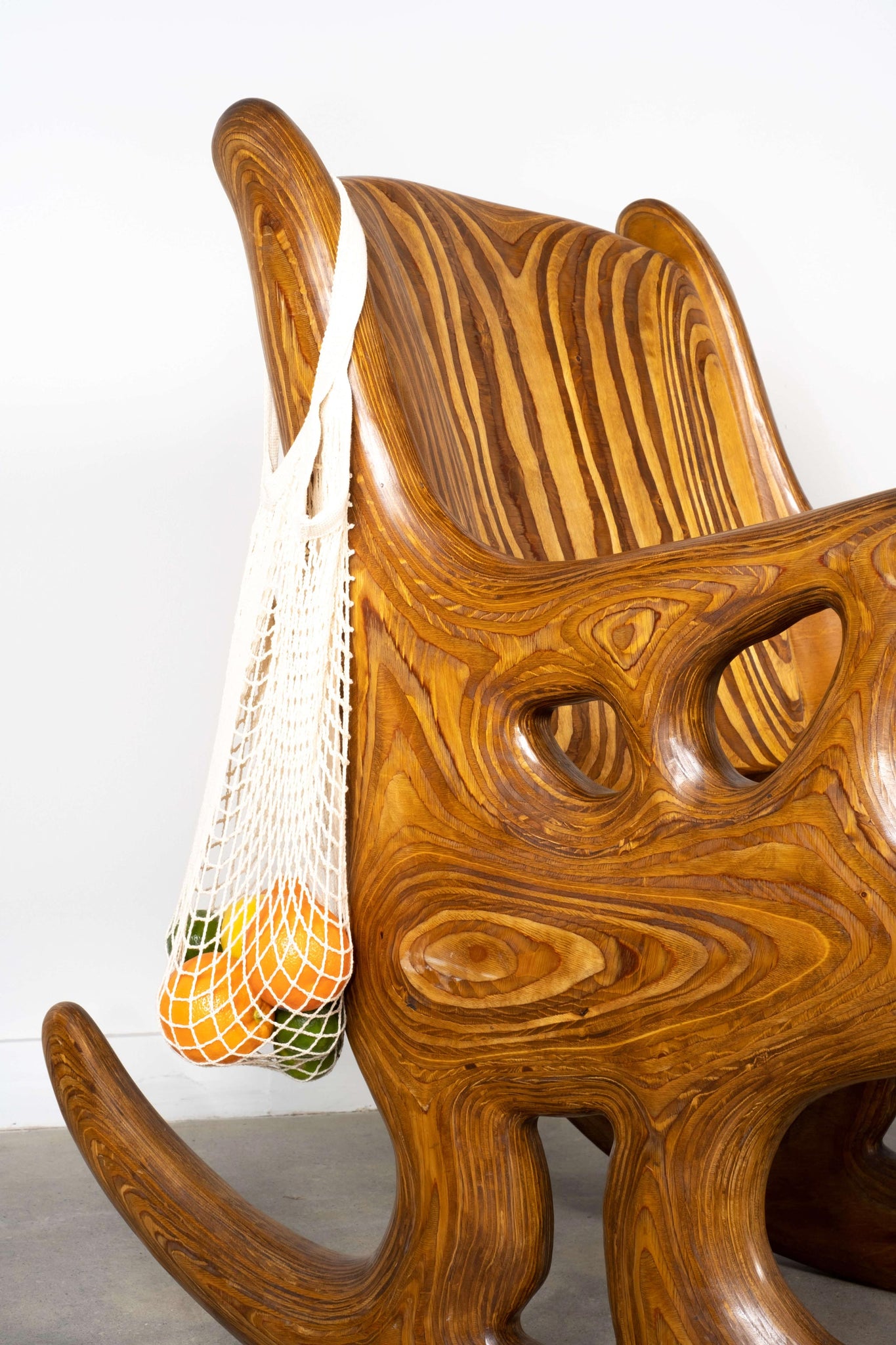 Vintage Studio Made Laminated Wood Rocking Rocker Chair