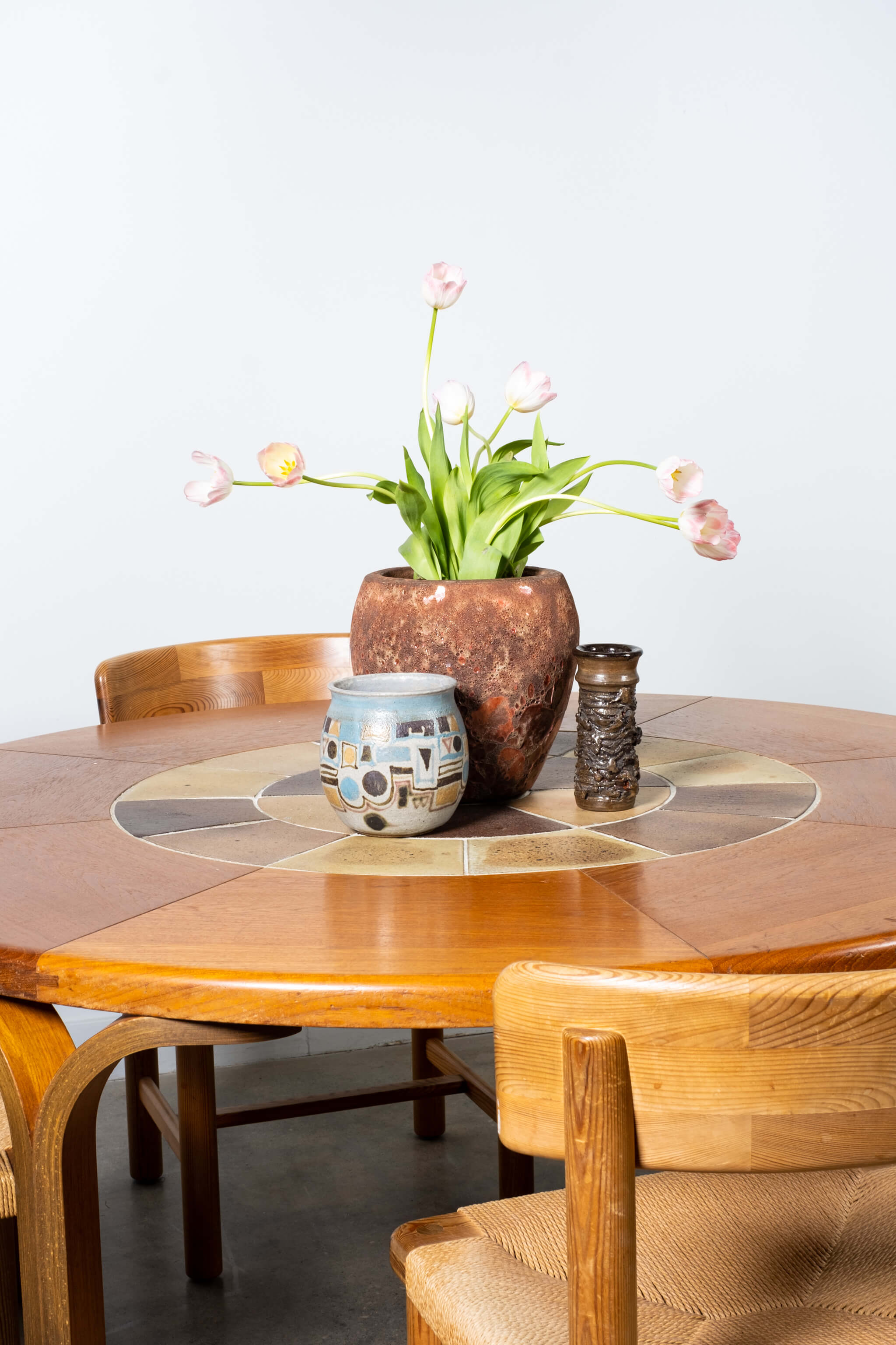 Round Tiled Top Dining Table Tue Poulsen Haslev | Bonne Choice