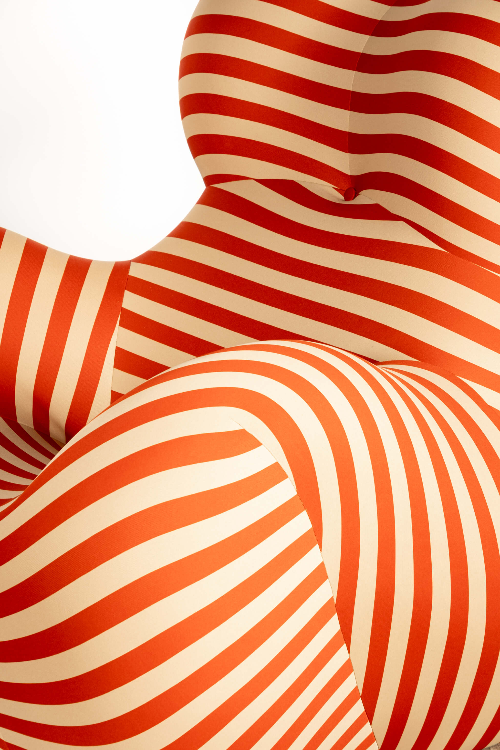 La Mamma' Up 5/6 Lounge Chair & Ottoman, Red Stripe | Bonne Choice