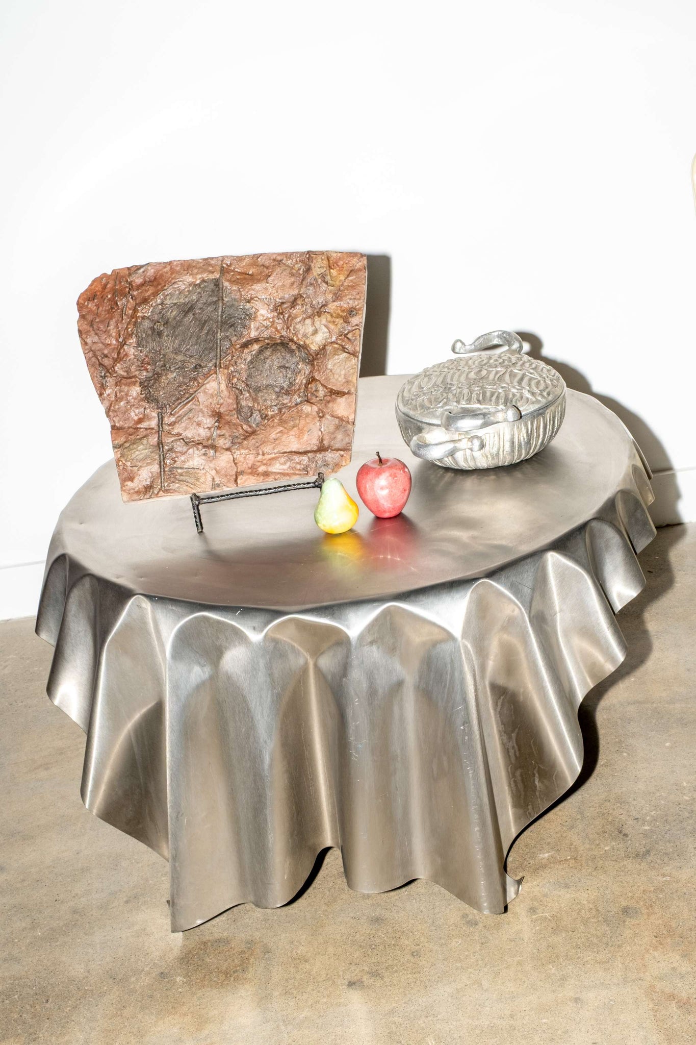 Large Crinoid Fossil with Metal Stand