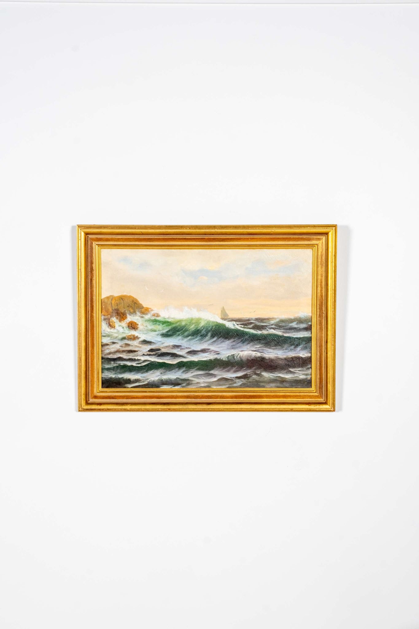 Large Framed Seascape Painting (1919)