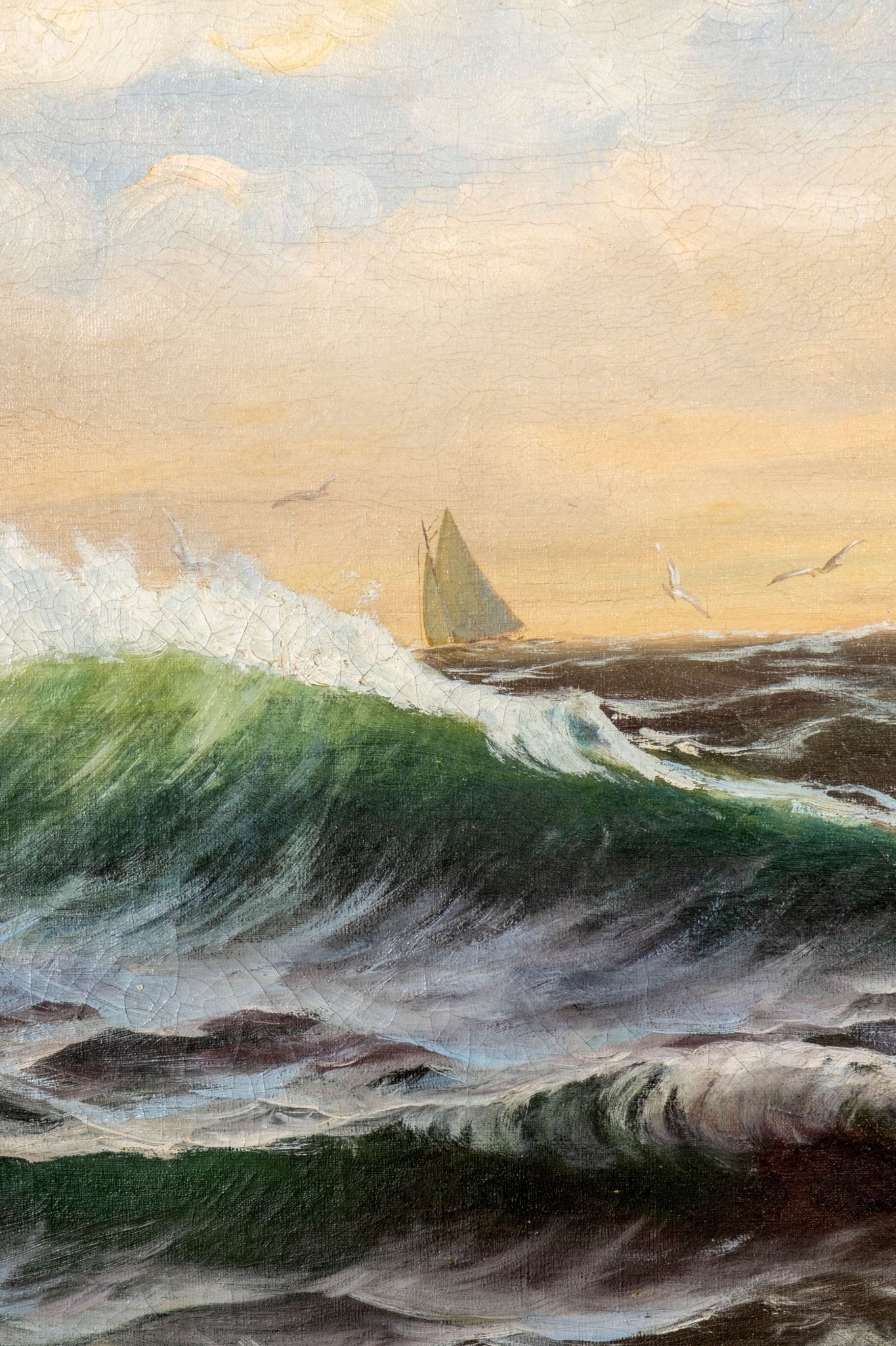 Large Framed Seascape Painting (1919)