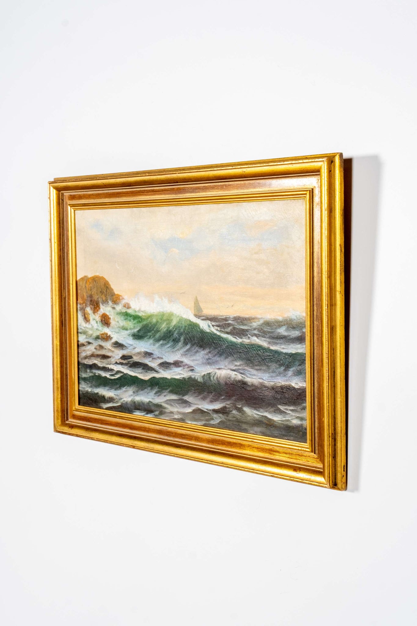 Large Framed Seascape Painting (1919)