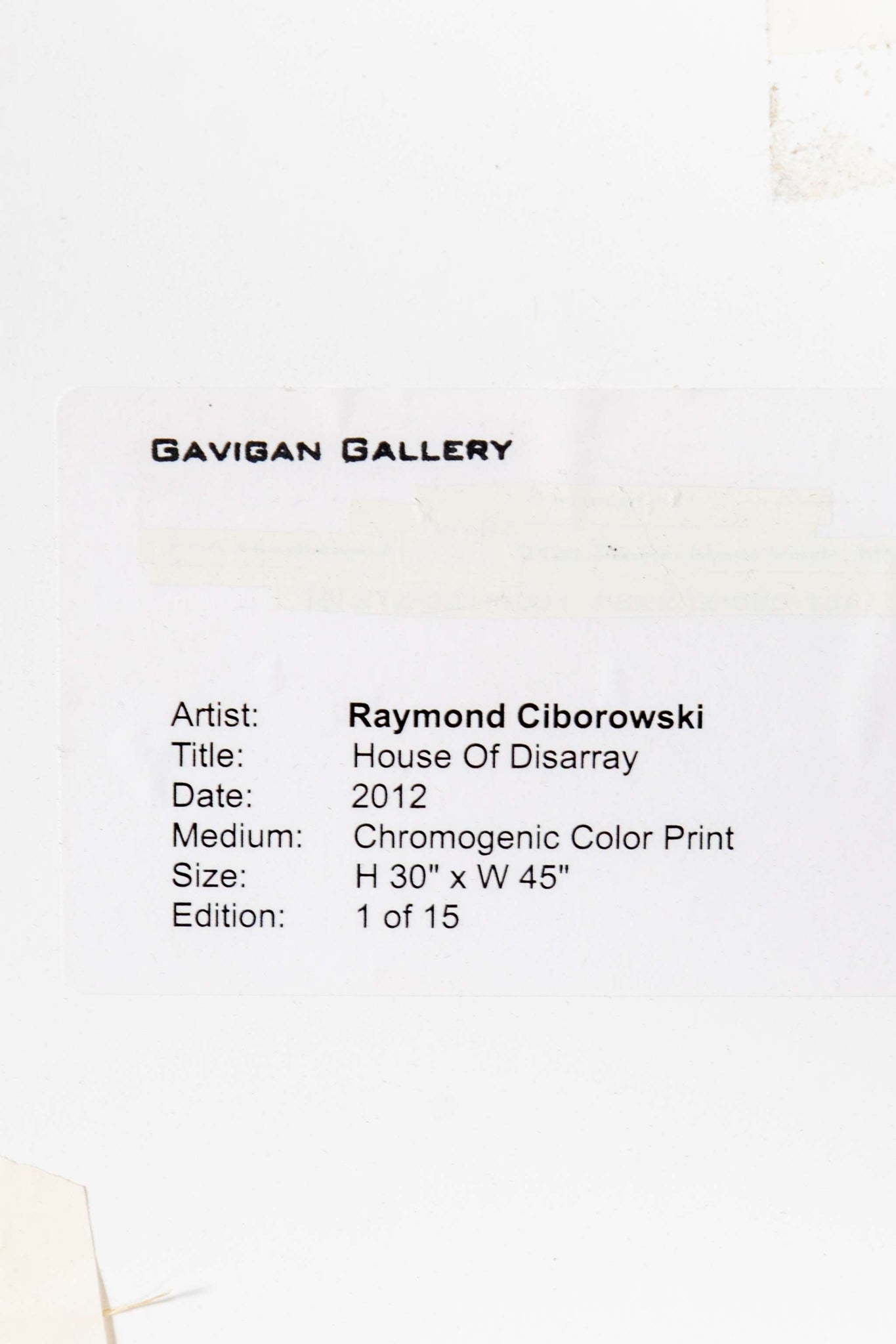 "House of Disarray" (2012) Chromogenic Print