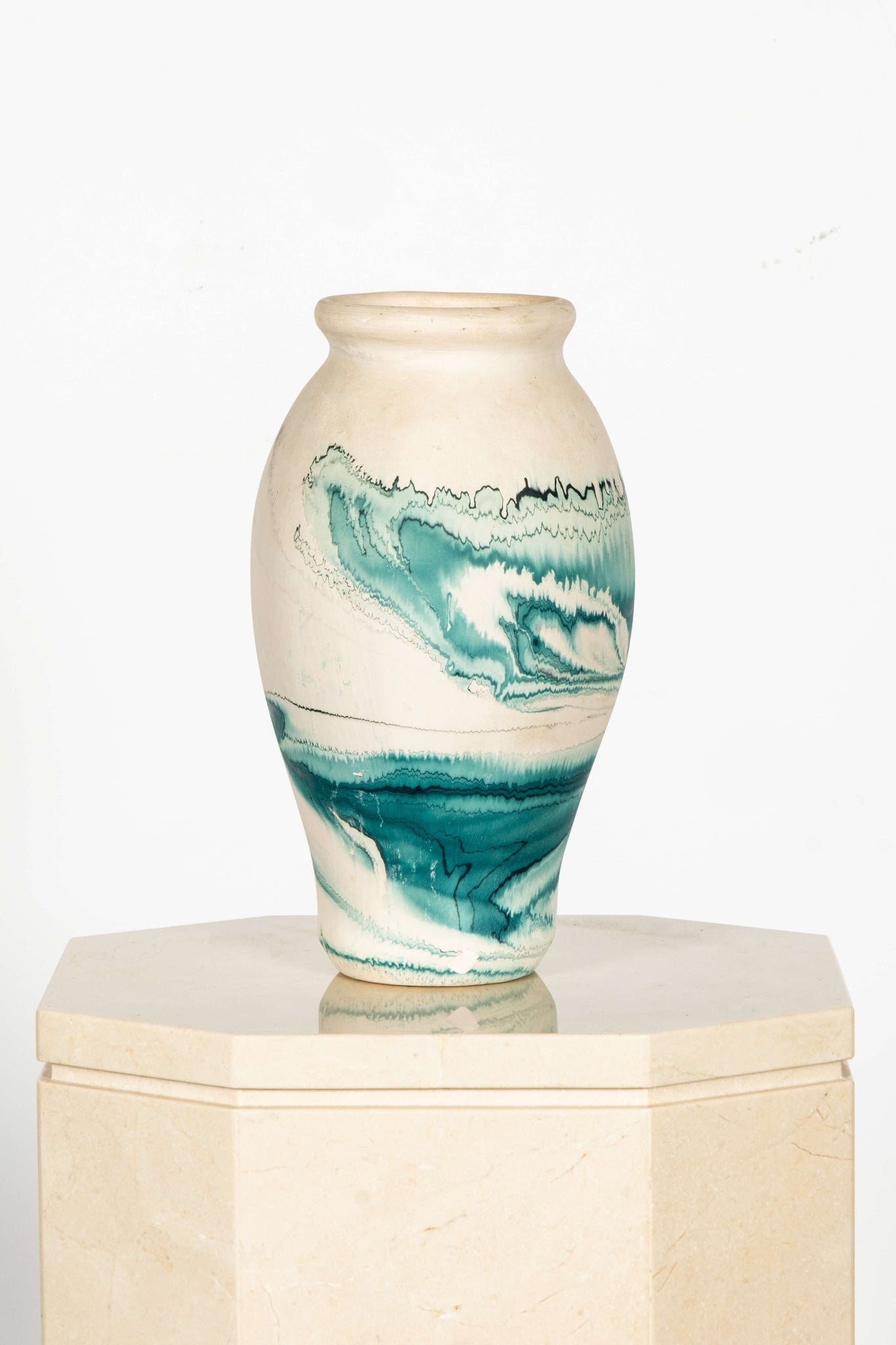 Nemadji Pottery Vessel, Turquoise