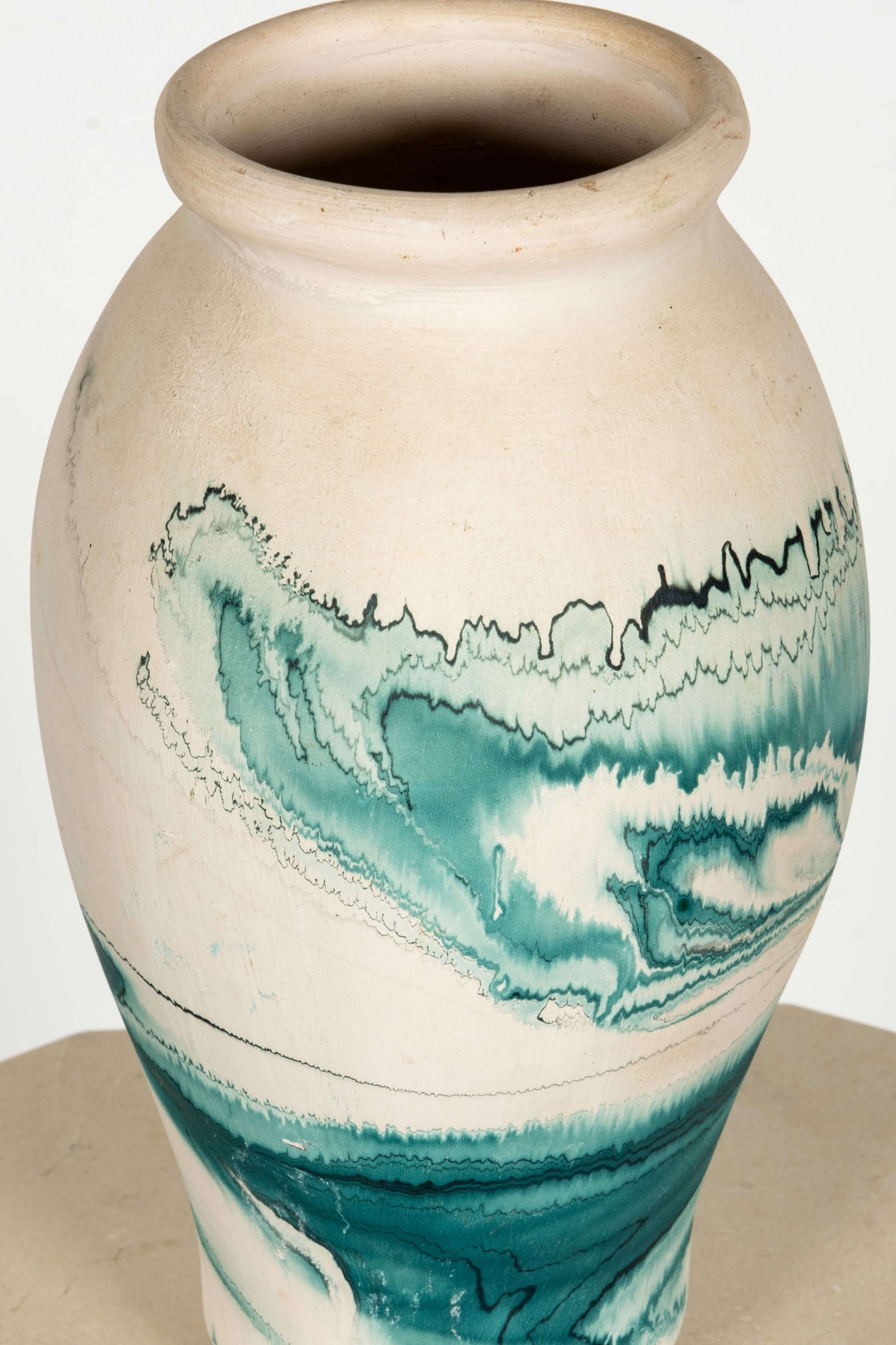 Nemadji Pottery Vessel, Turquoise