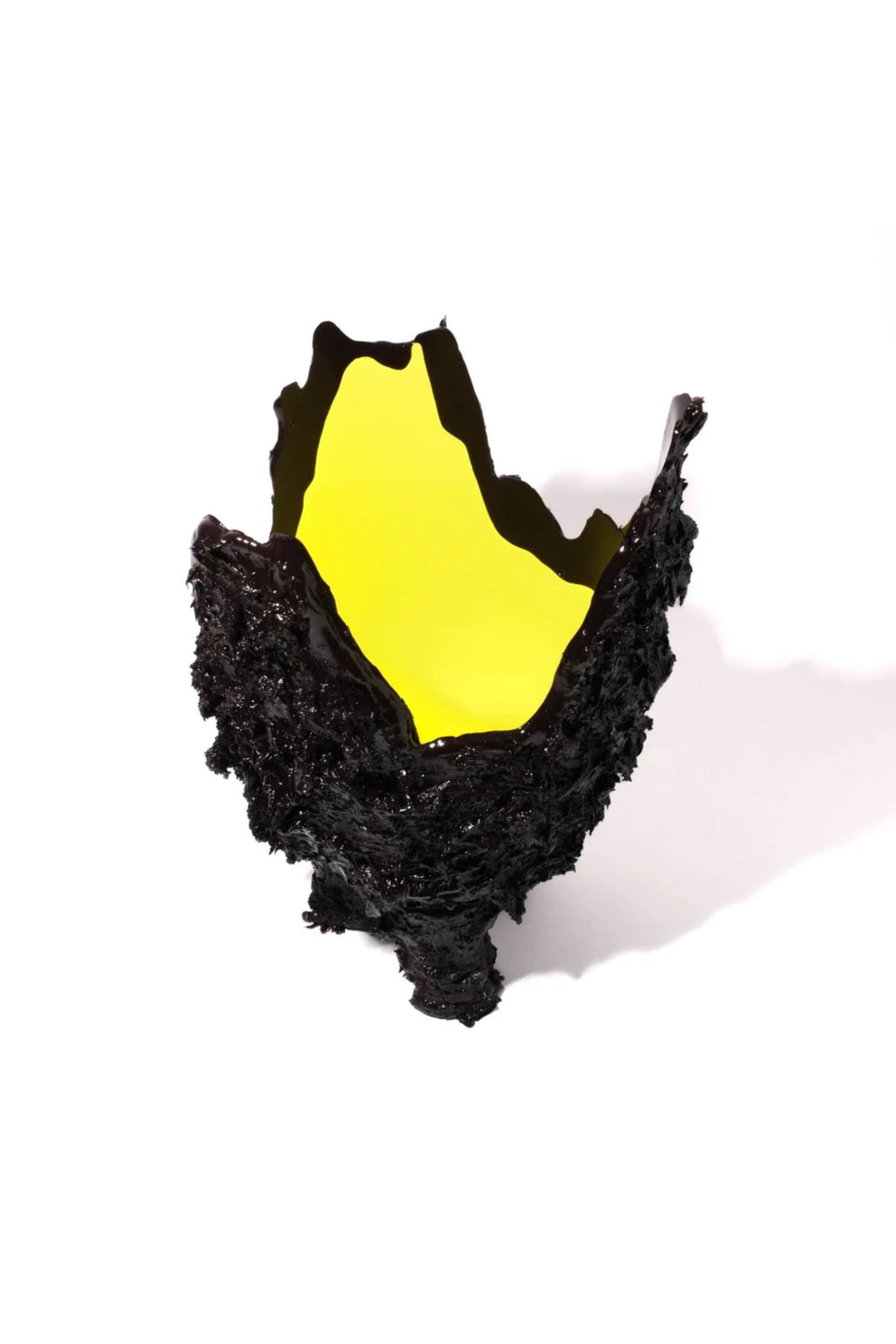 Corsi Lava Vase (Large), Black and Matte Yellow by Gaetano Pesce | Bonne Choice