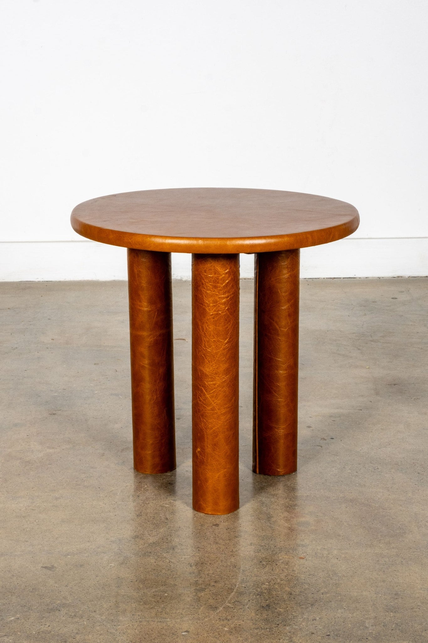 Leather Side Table, Brown | Bonne Choice