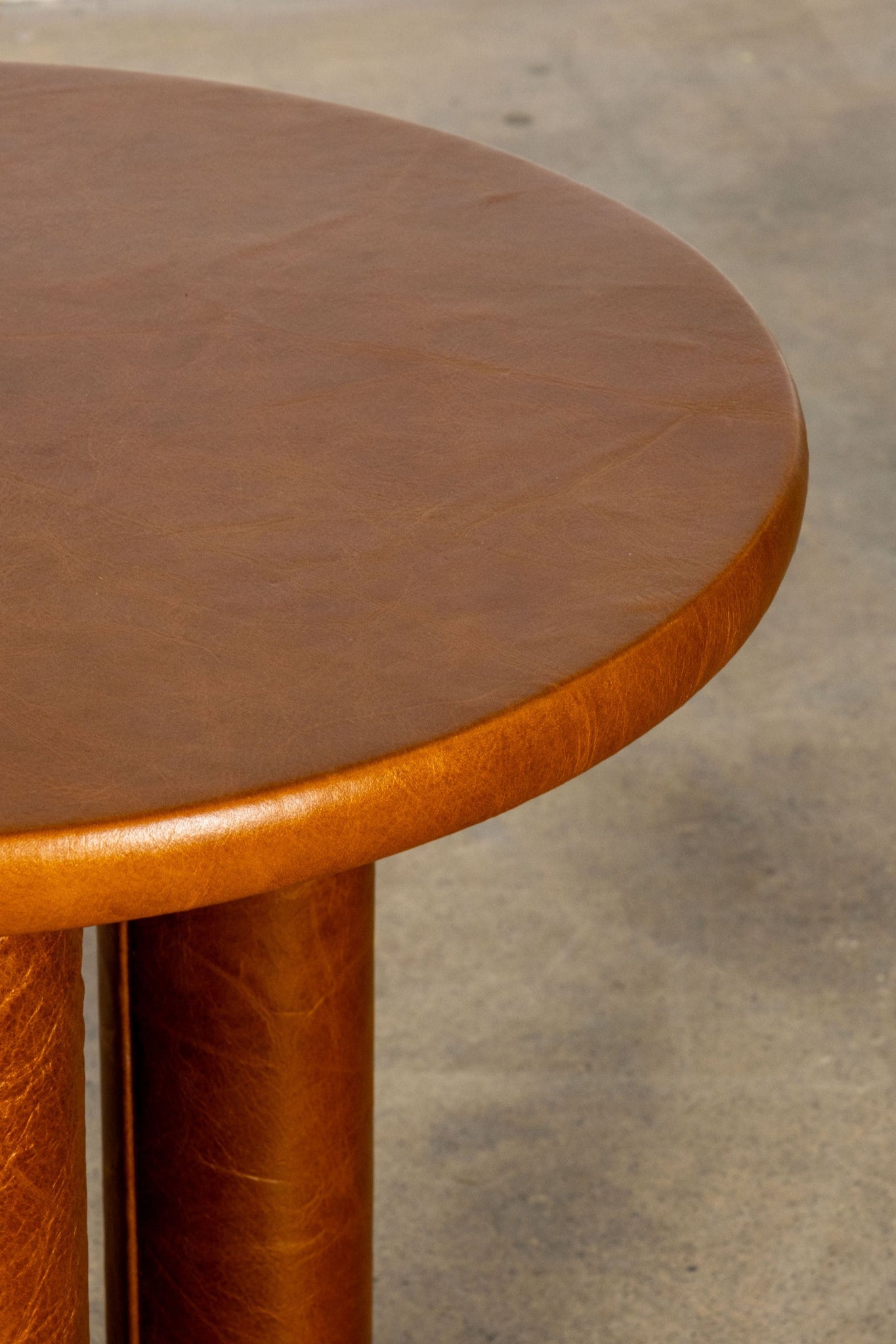 Leather Side Table, Brown | Bonne Choice