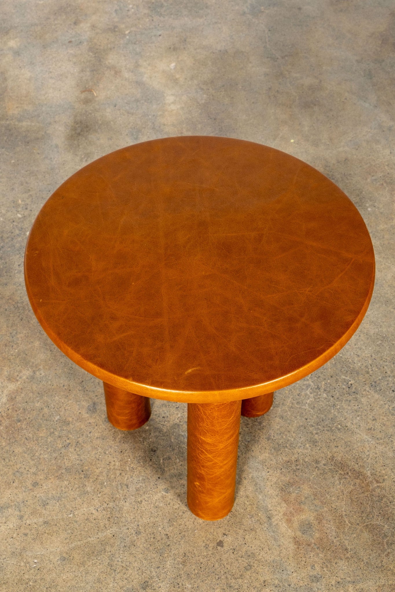 Leather Side Table, Brown | Bonne Choice