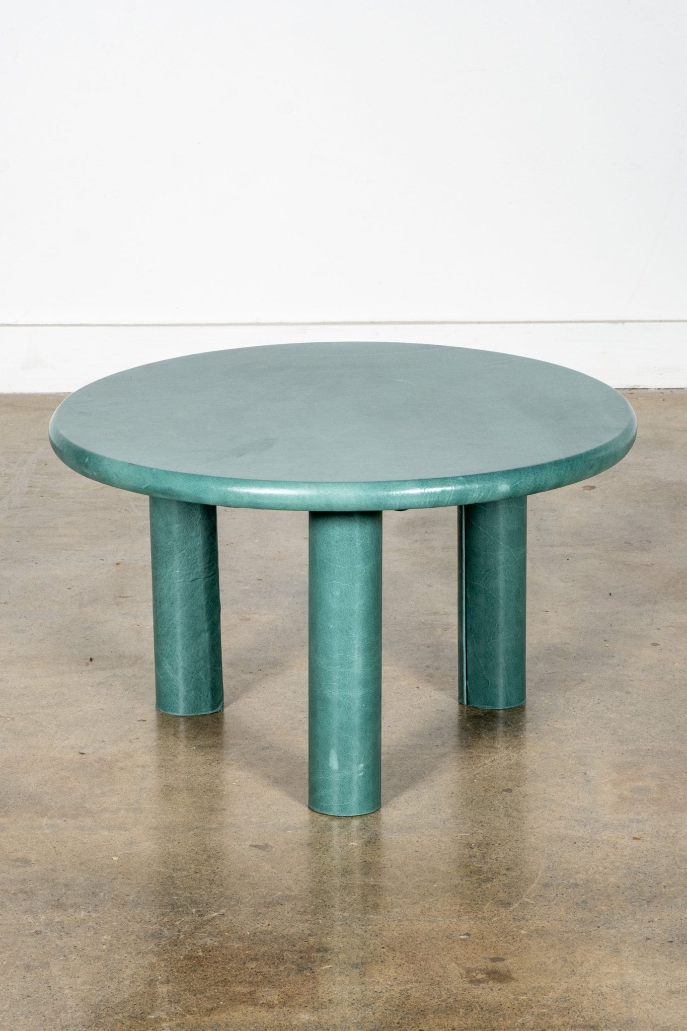 Leather Side Table, Teal Large | Bonne Choice