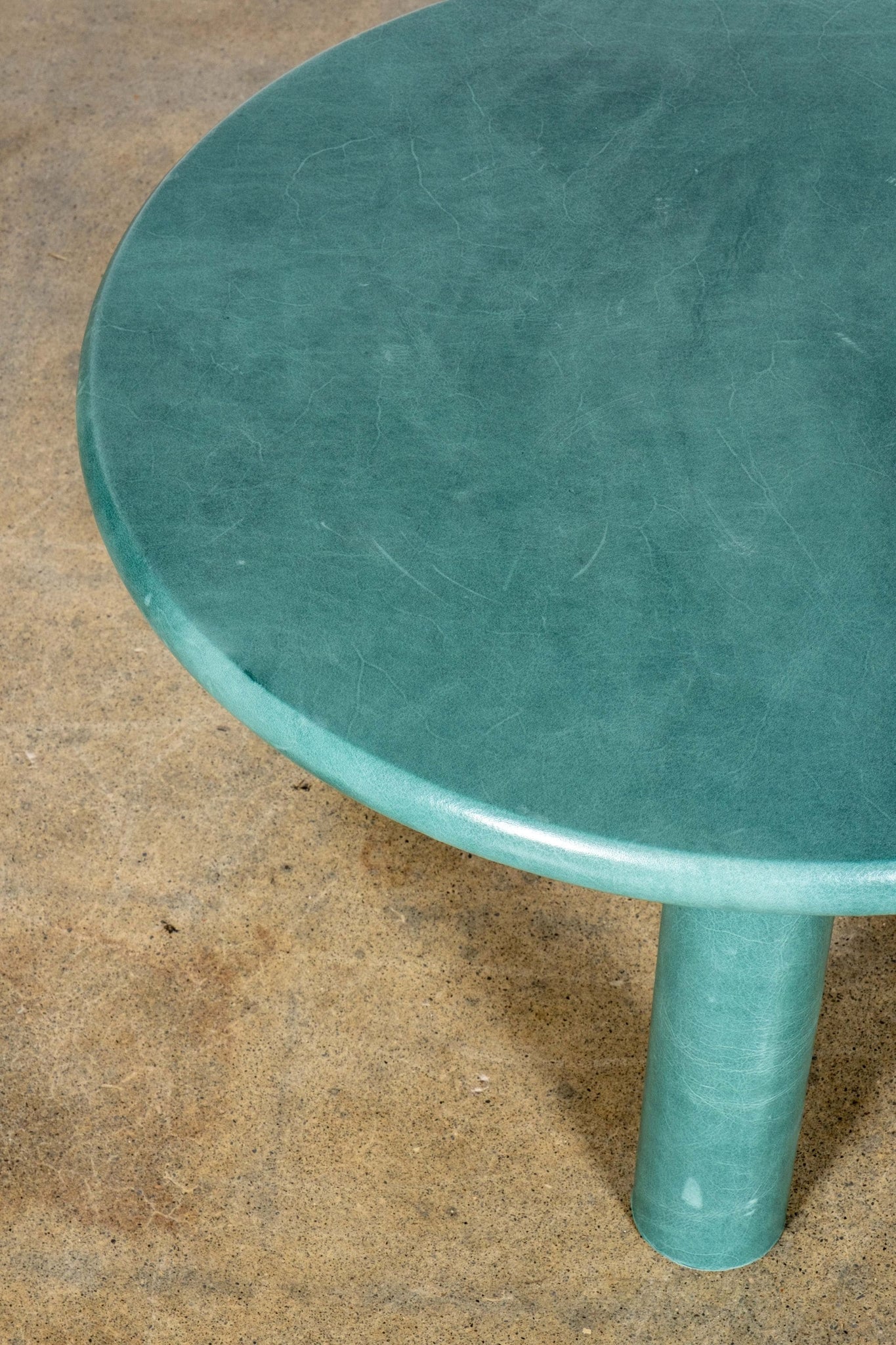 Leather Side Table, Teal Large | Bonne Choice