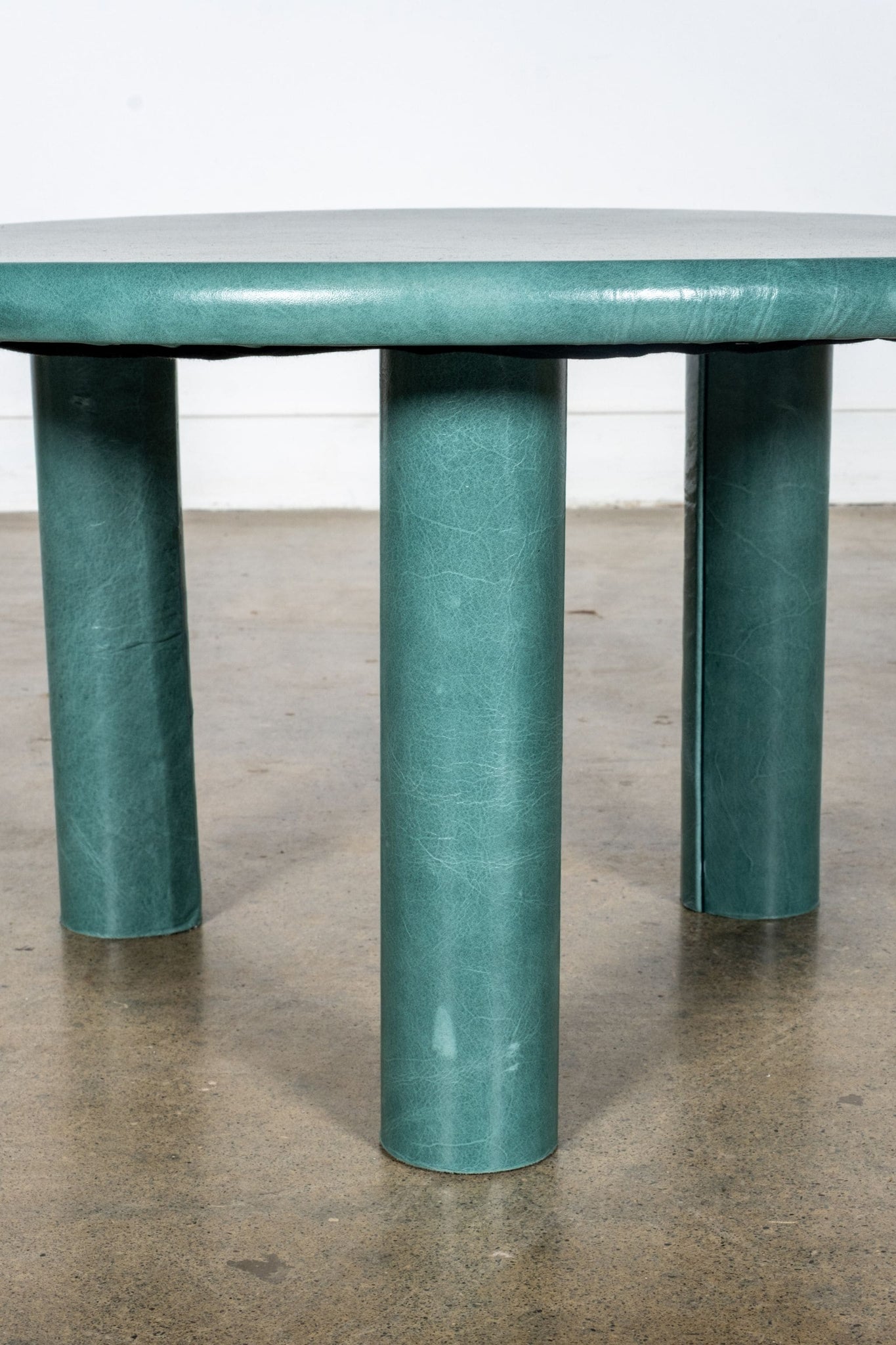 Leather Side Table, Teal Large | Bonne Choice