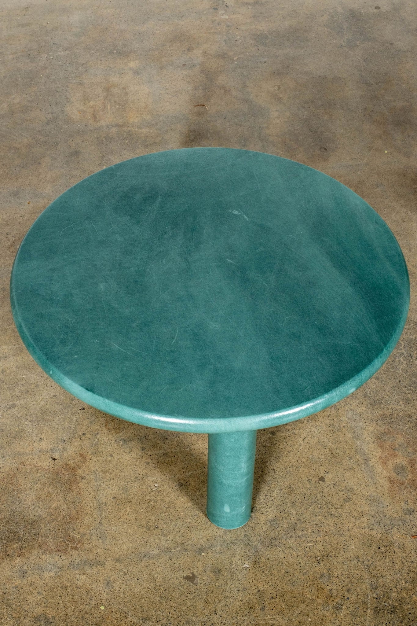 Leather Side Table, Teal Large | Bonne Choice