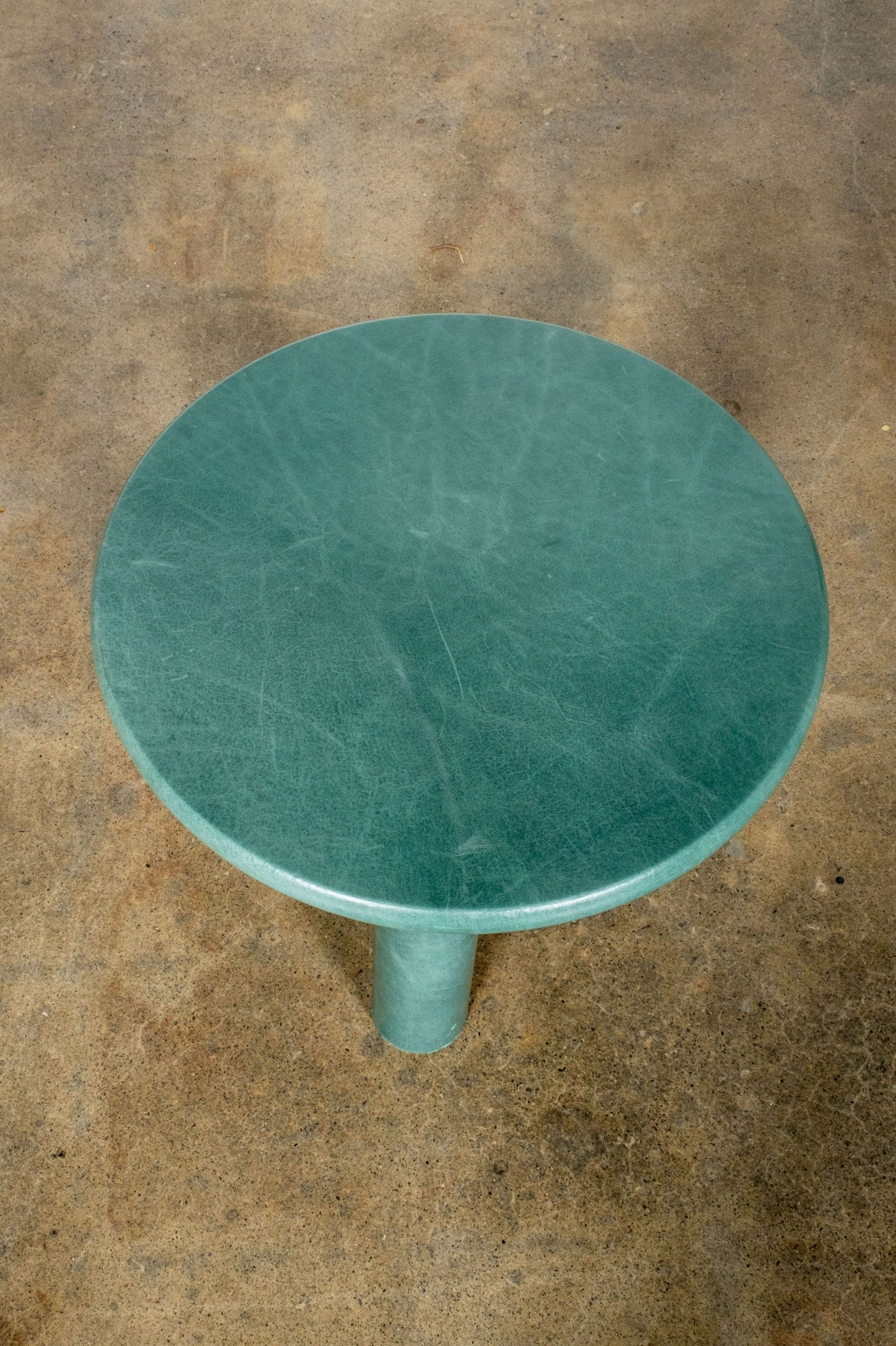 Leather Side Table, Teal Small | Bonne Choice