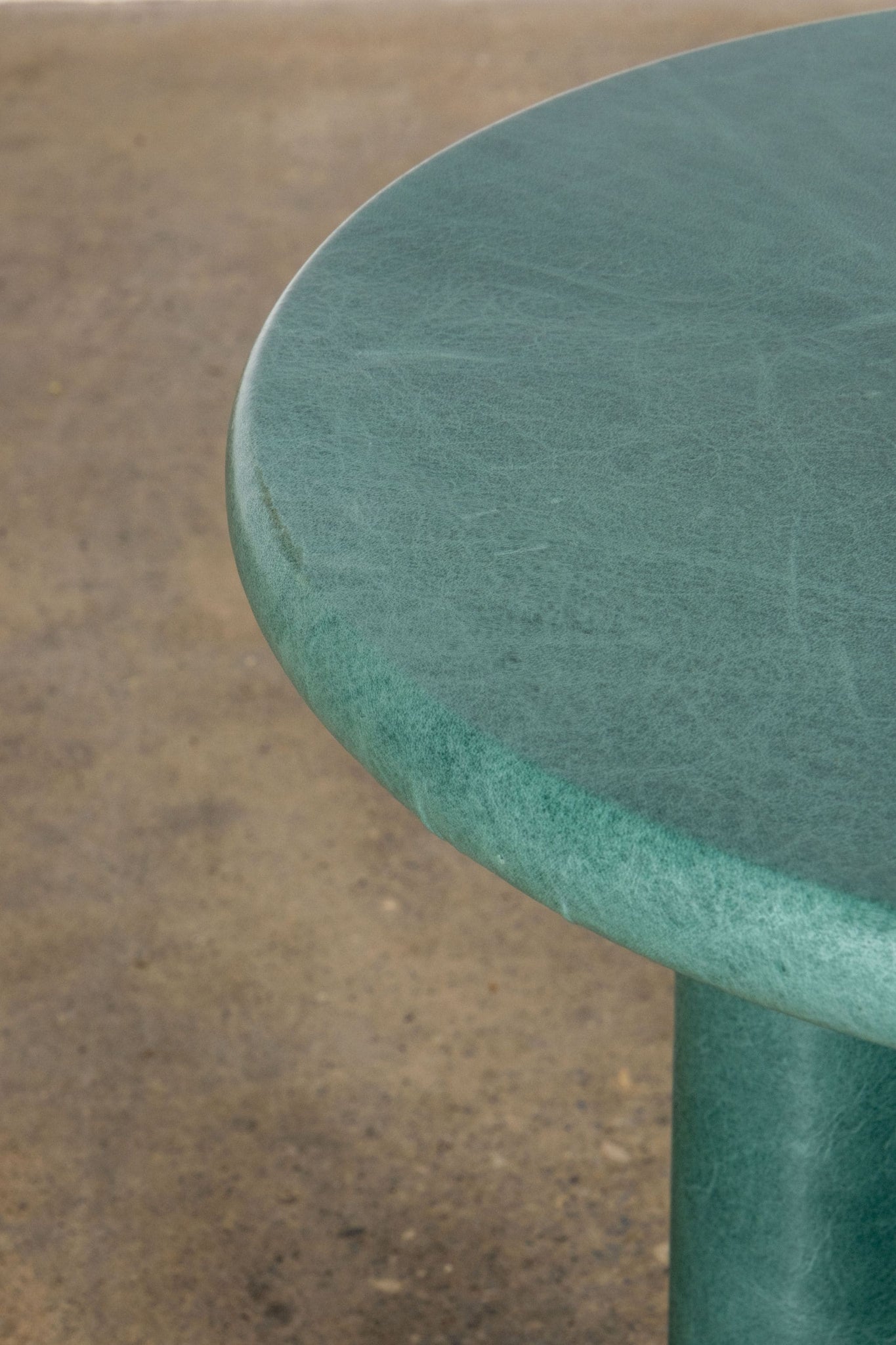 Leather Side Table, Teal Small | Bonne Choice