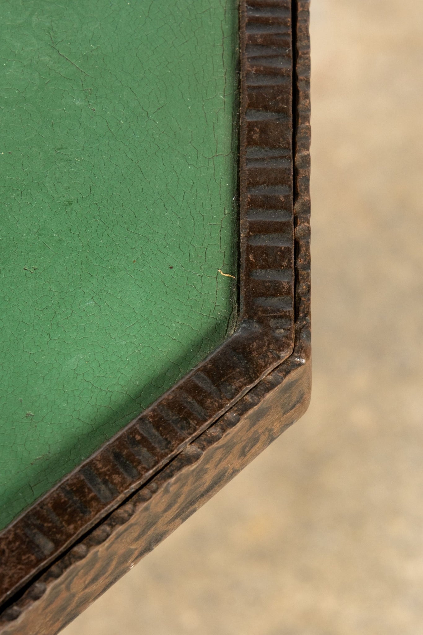 Vintage Leather Top Art Nouveau Side Table | Bonne Choice