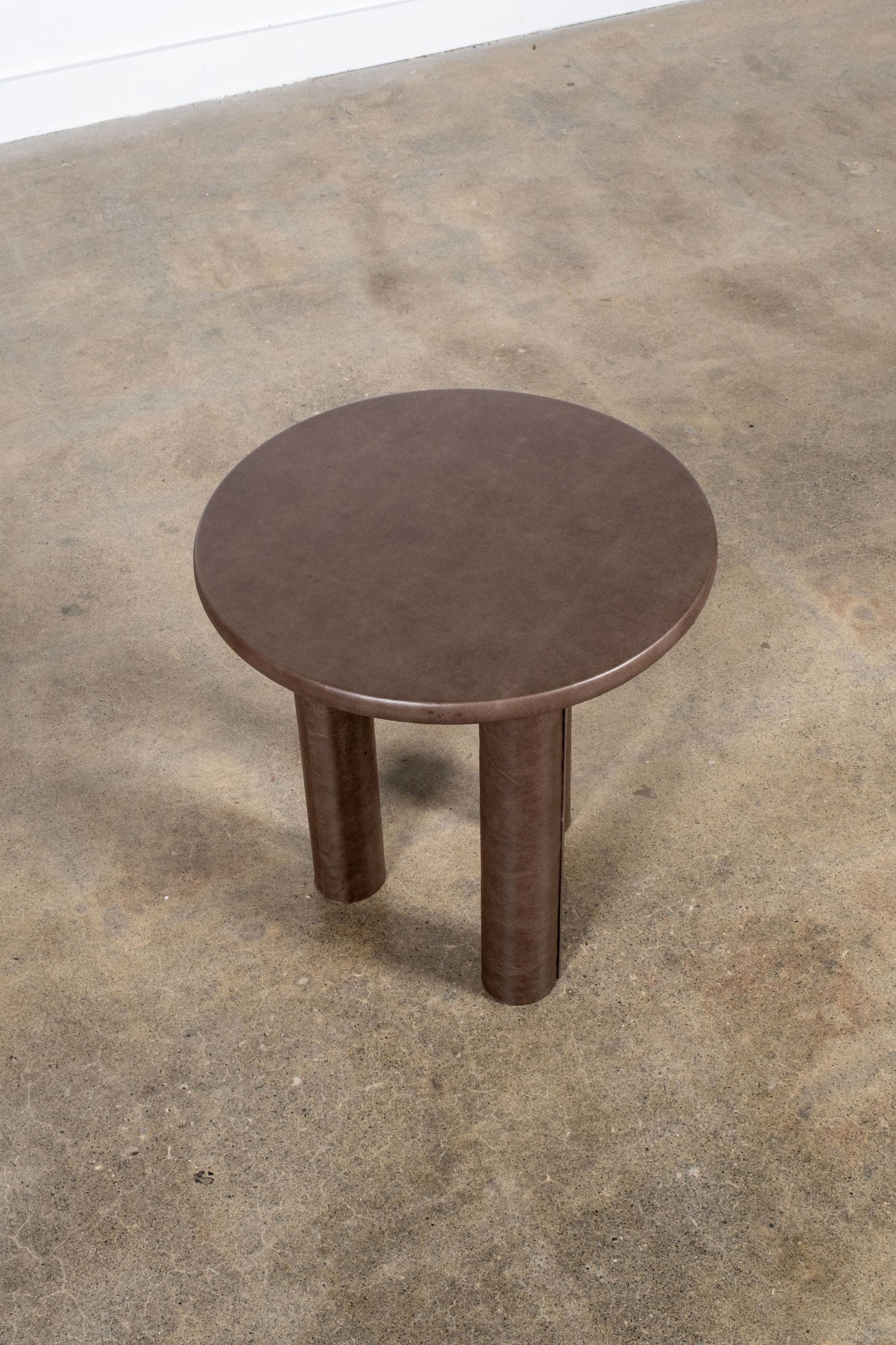 Leather-Wrapped Table 1, Grey Tall | Bonne Choice