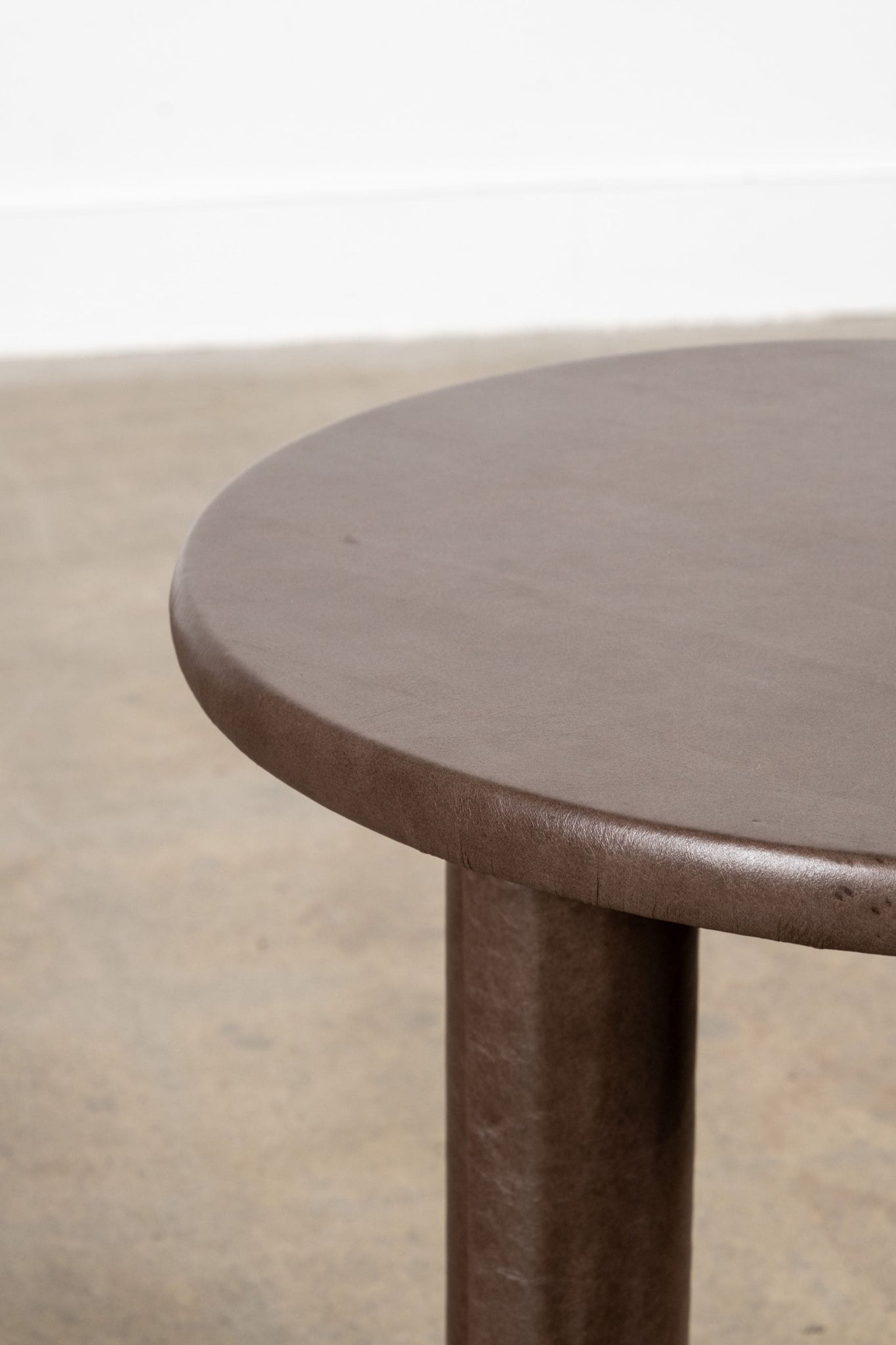 Leather-Wrapped Table 1, Grey Tall | Bonne Choice