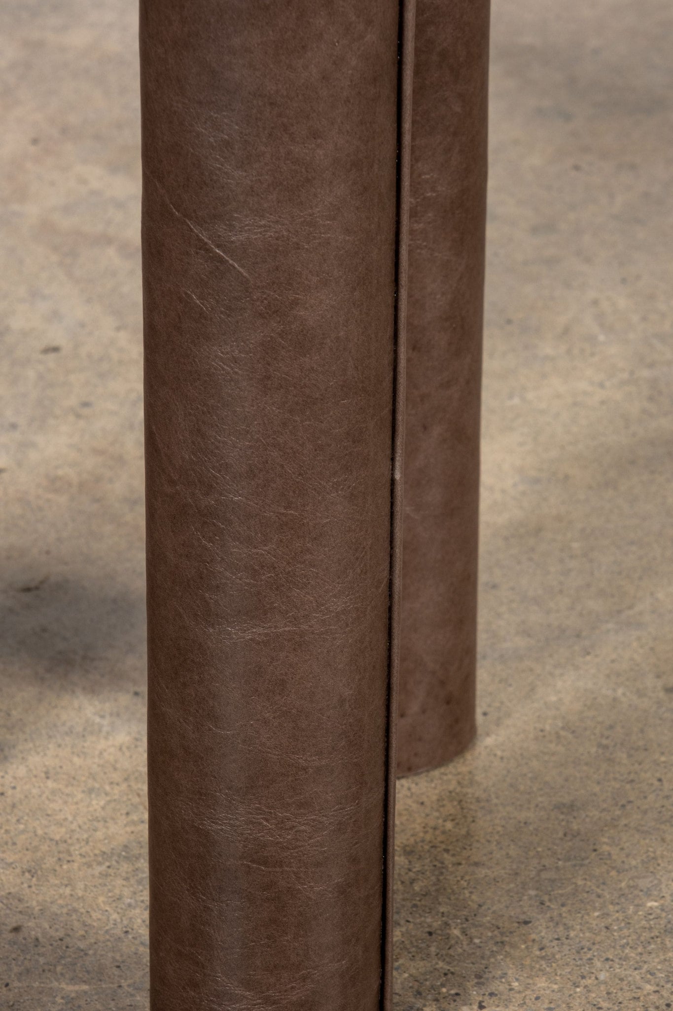 Leather-Wrapped Table 1, Grey Tall | Bonne Choice